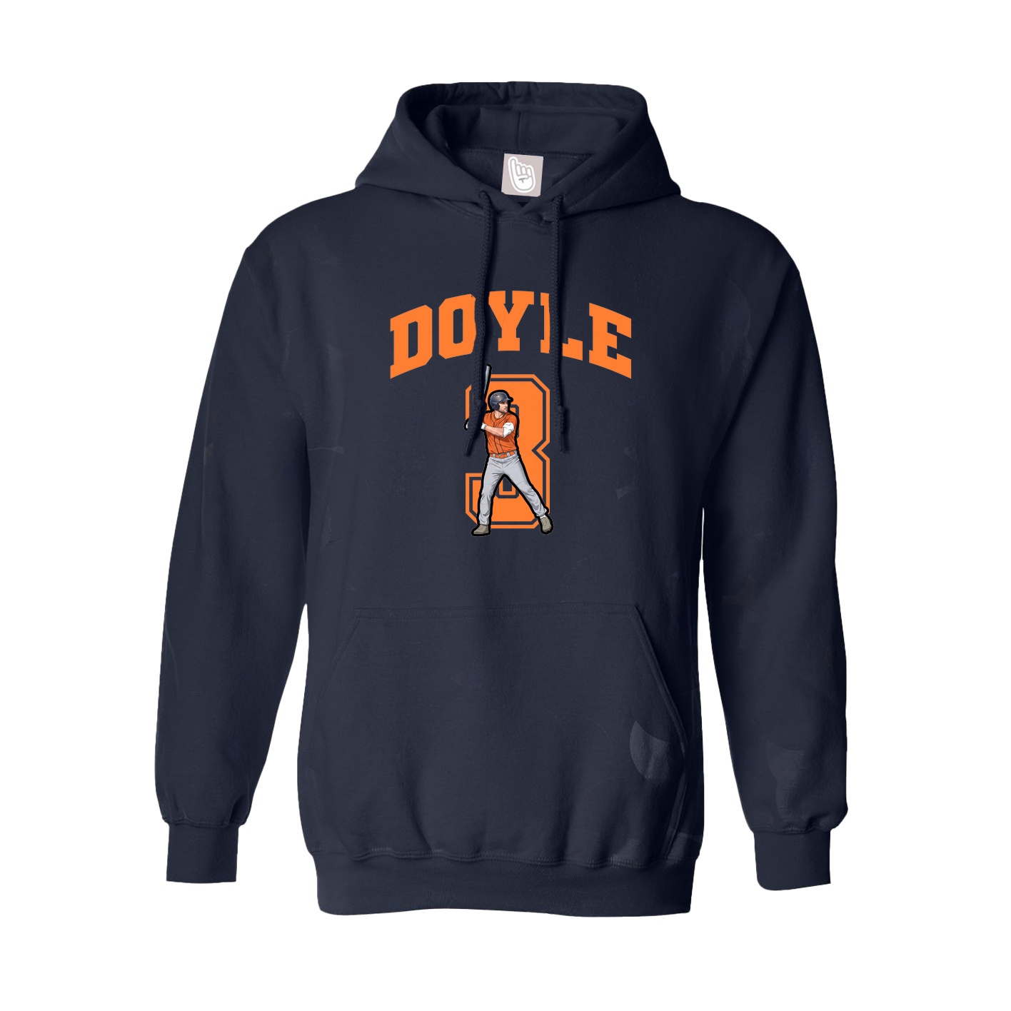 Youth Hoodie — Number in Navy
