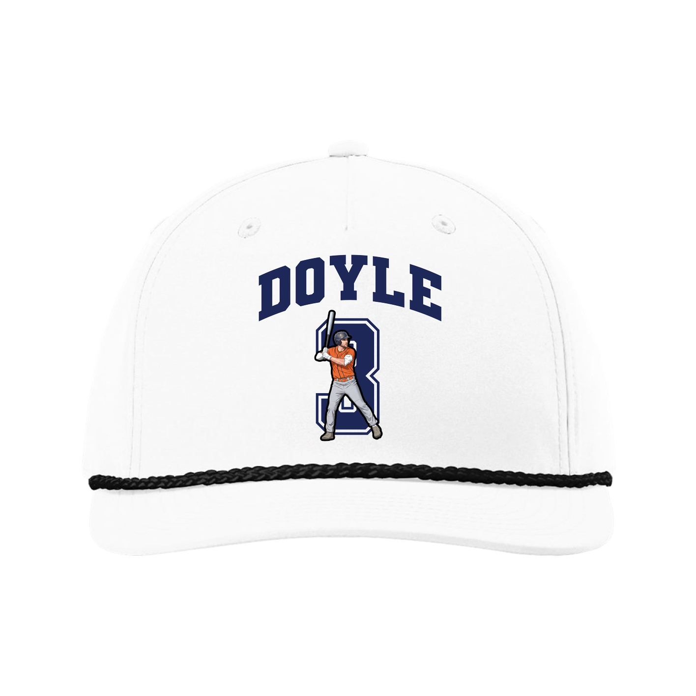 Five-Panel Classic Rope Cap — Number in White