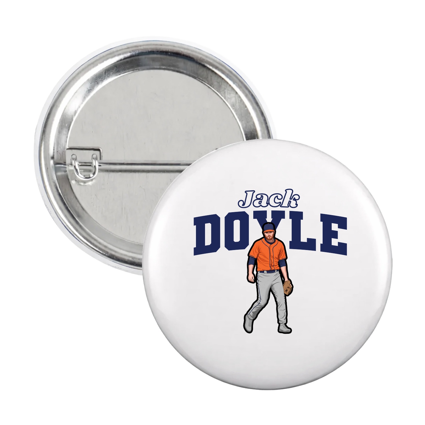 Game Day Button — Name Arch in White