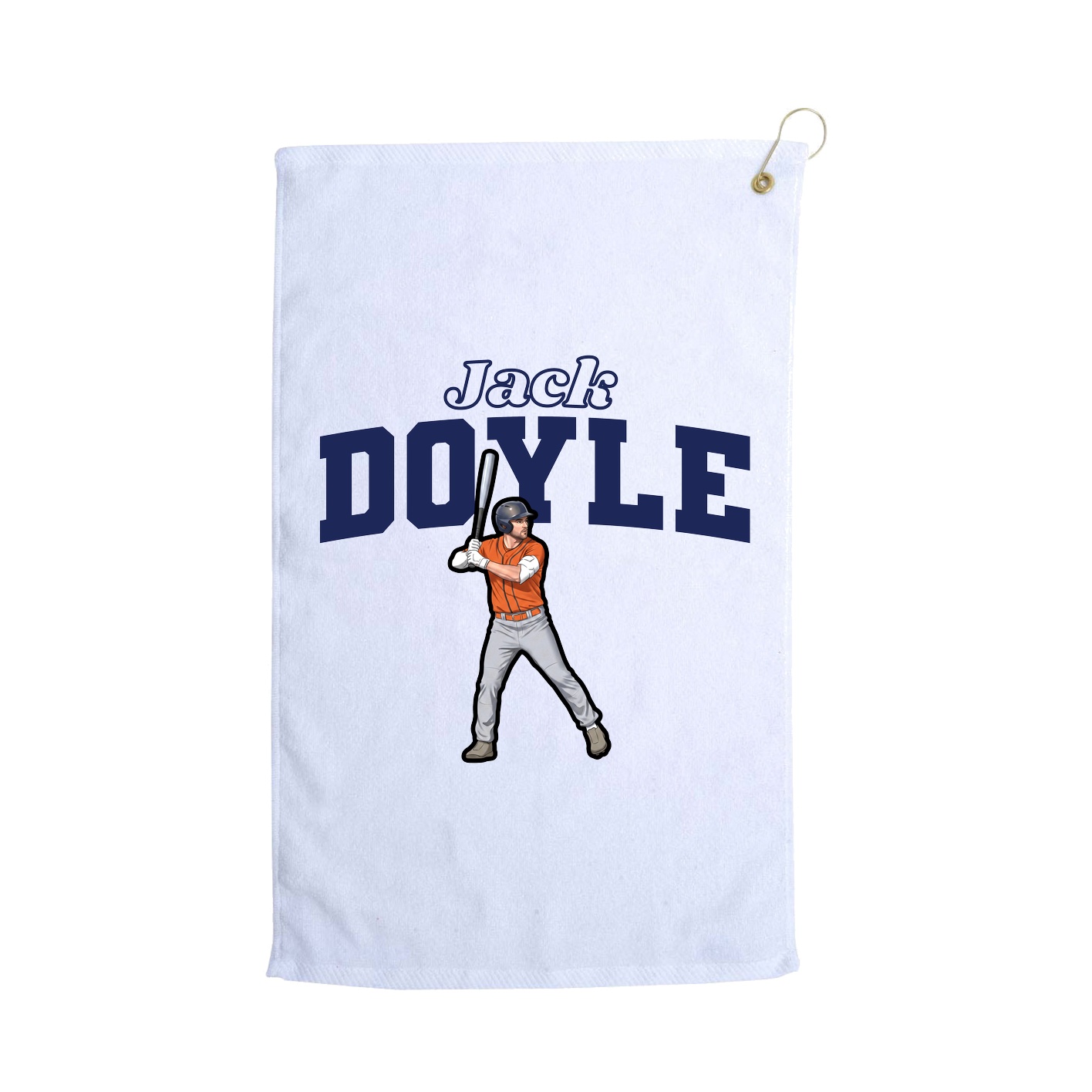 Golf Towel — Name Arch in White