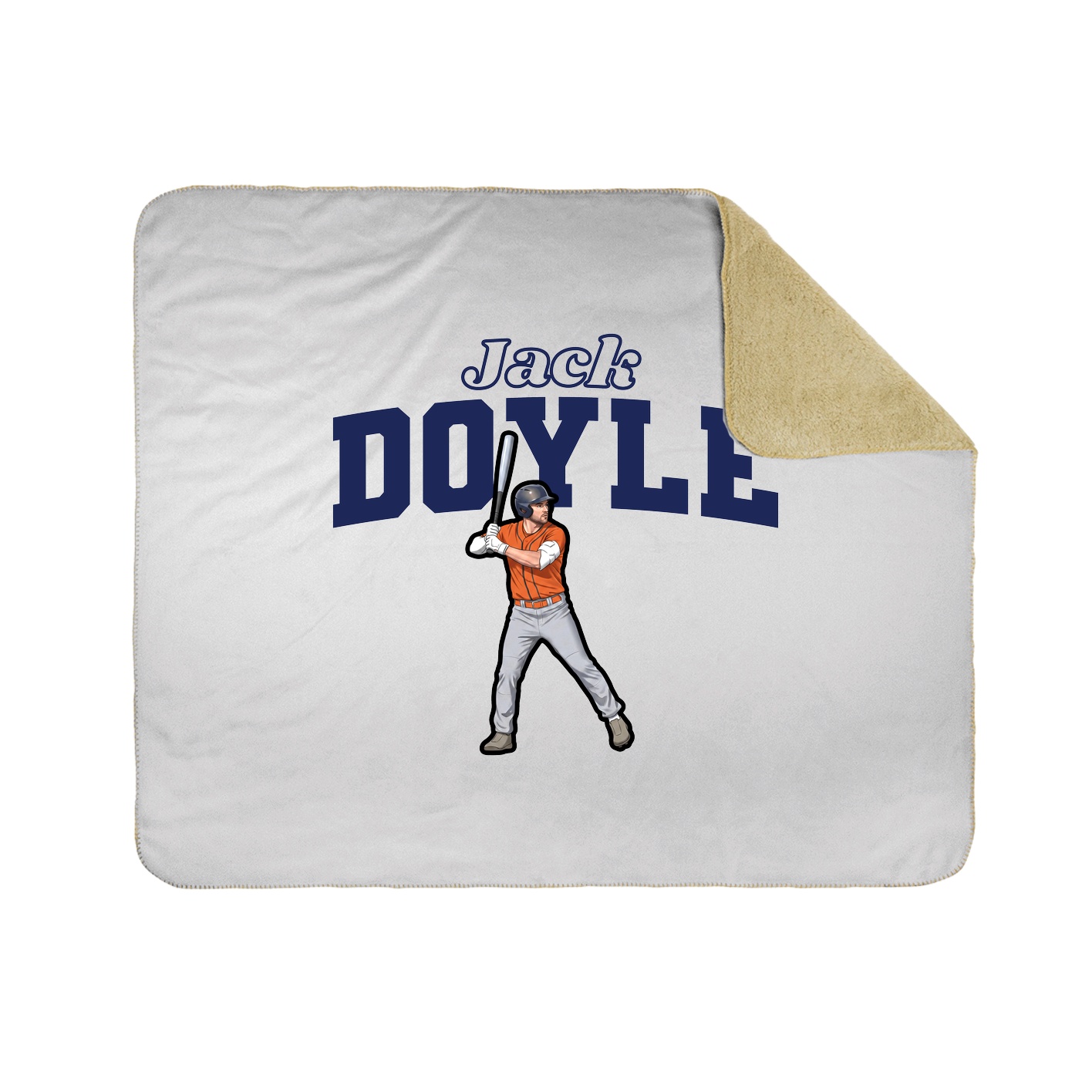 Throw Blanket — Name Arch in White