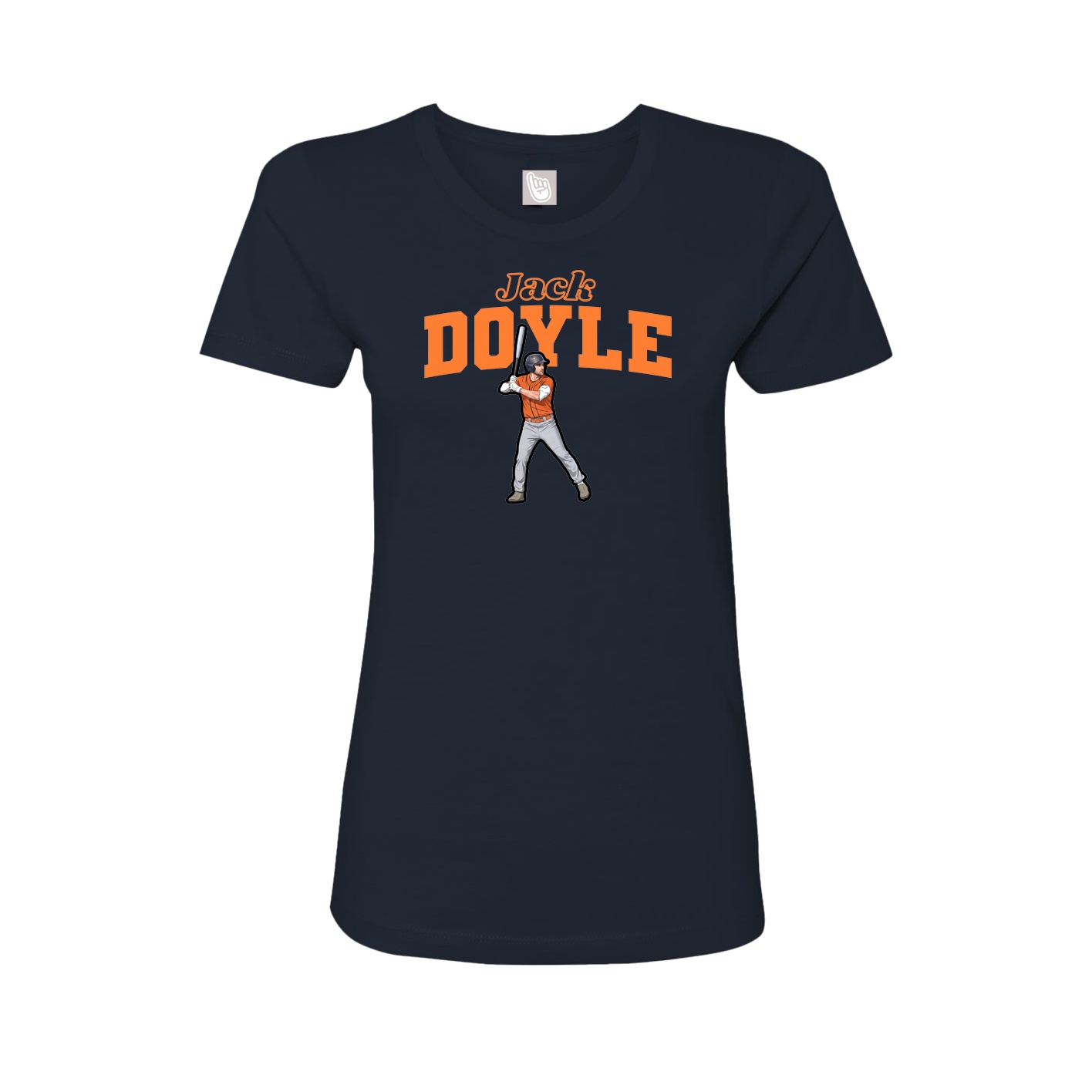 Fitted Women's Tee — Name Arch in Navy