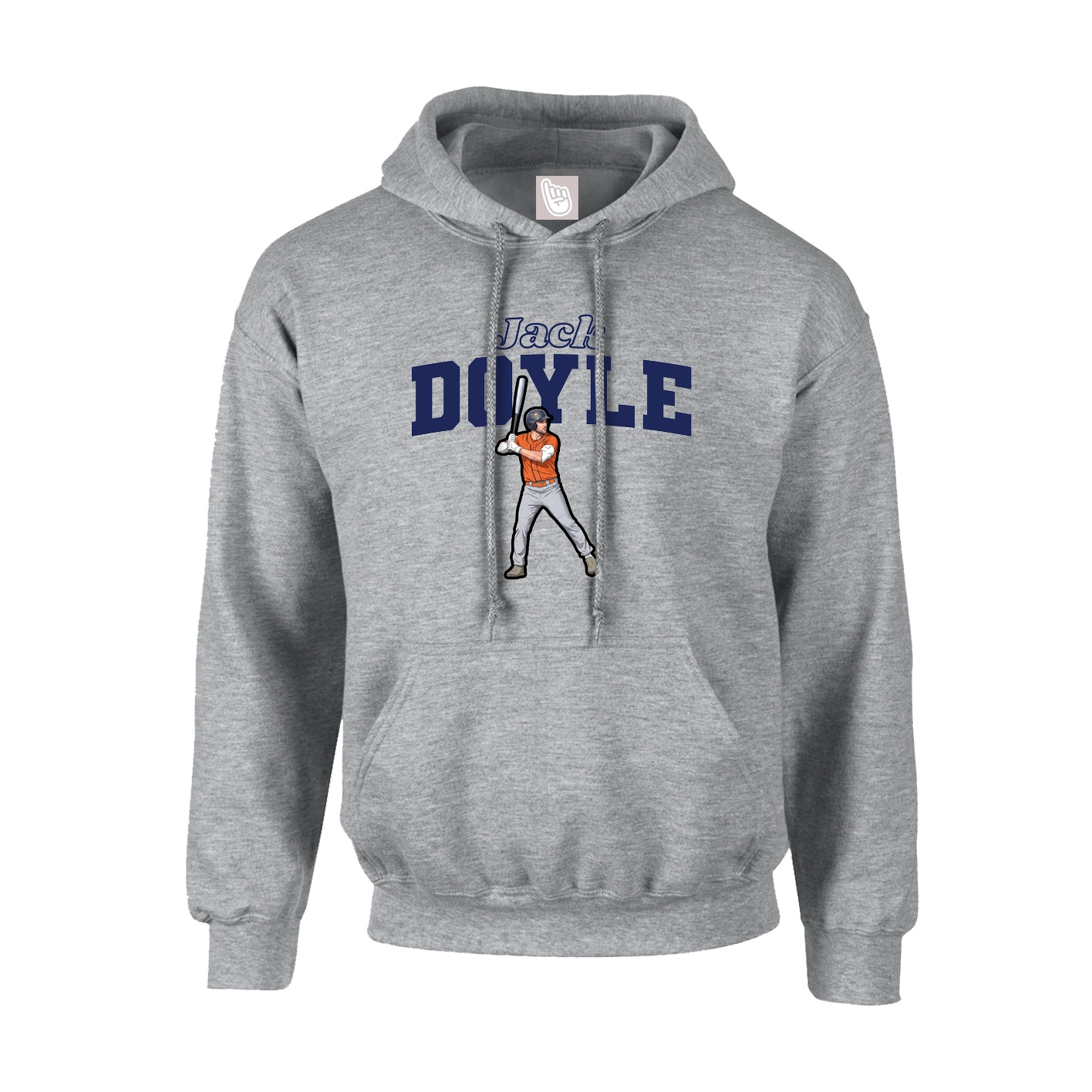 Hoodie — Name Arch in Grey