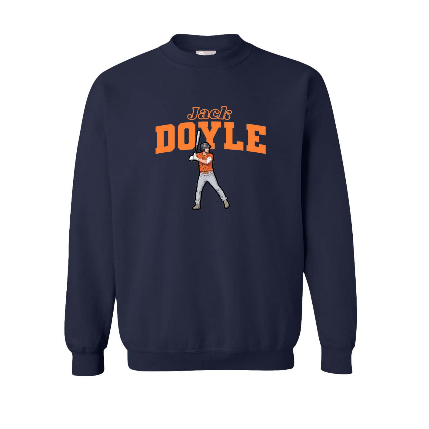 Fleece Crew — Name Arch in Navy