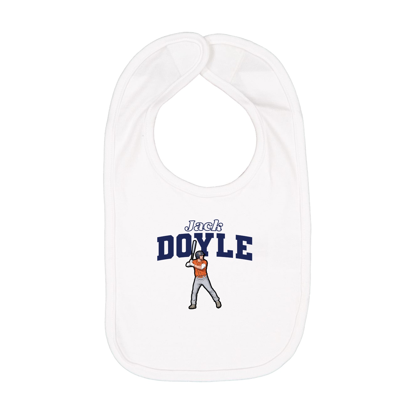 Infant Bib — Name Arch in White