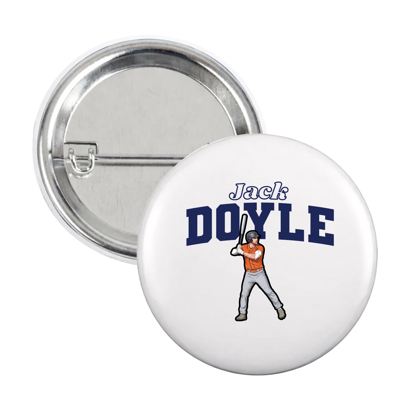 Game Day Button — Name Arch in White