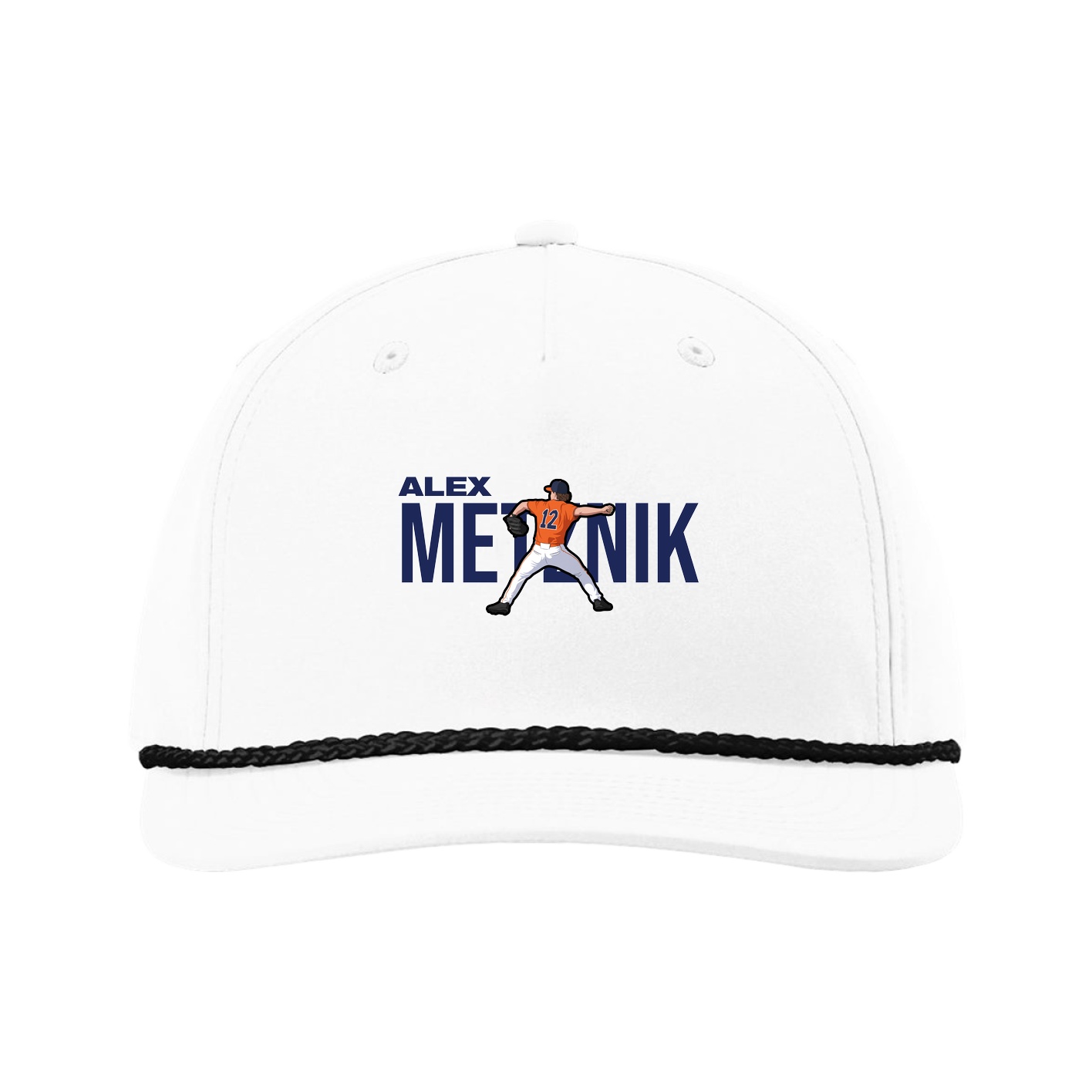 Five-Panel Classic Rope Cap — Player Name in White