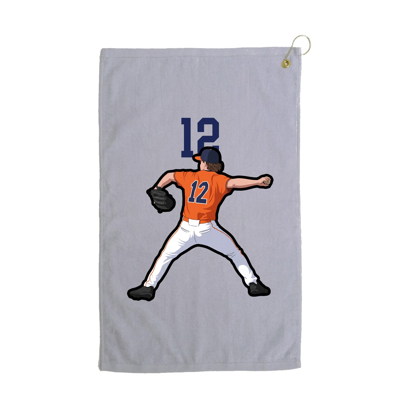 Golf Towel — Number Top in Grey