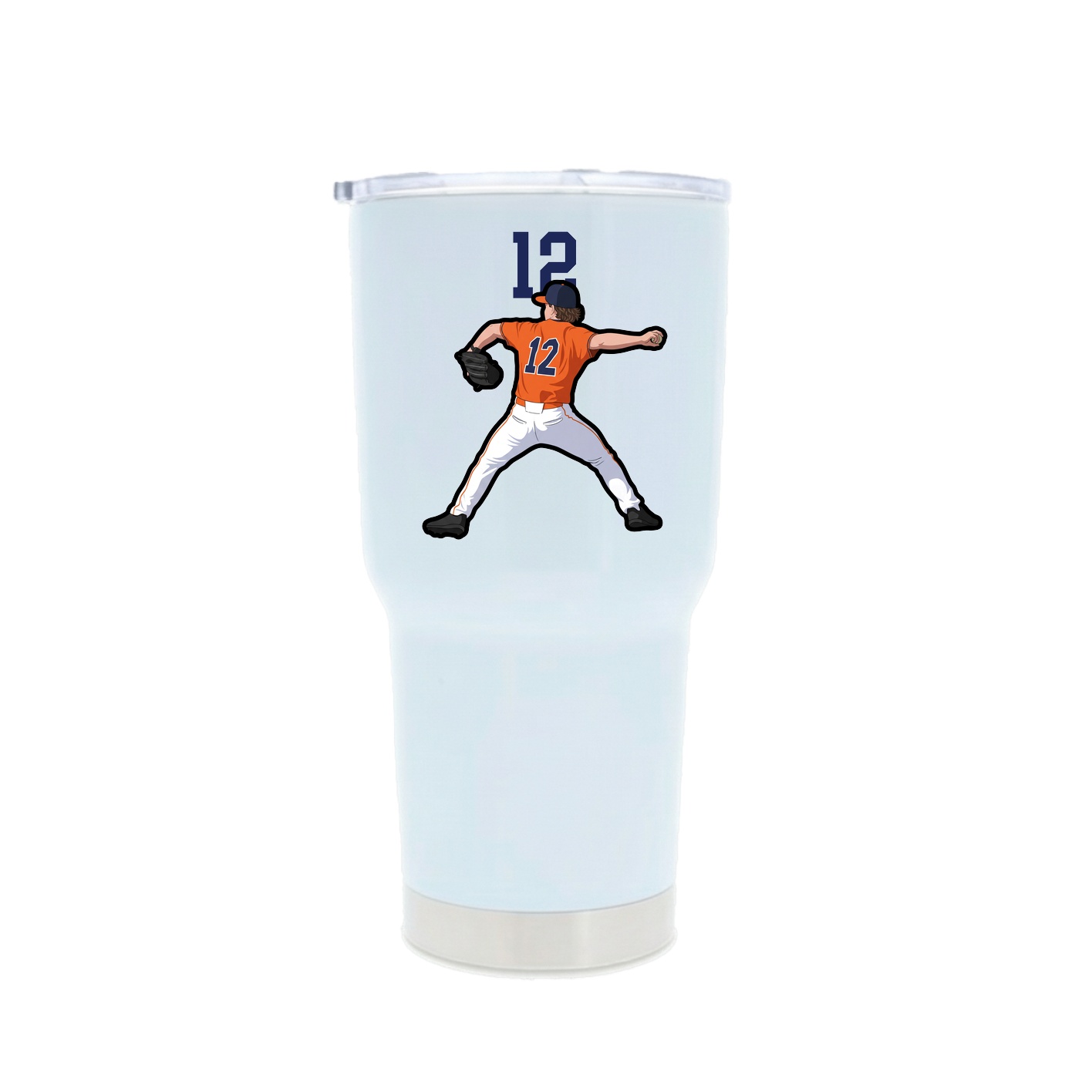 30oz Stainless Steel Tumbler — Number Top in White