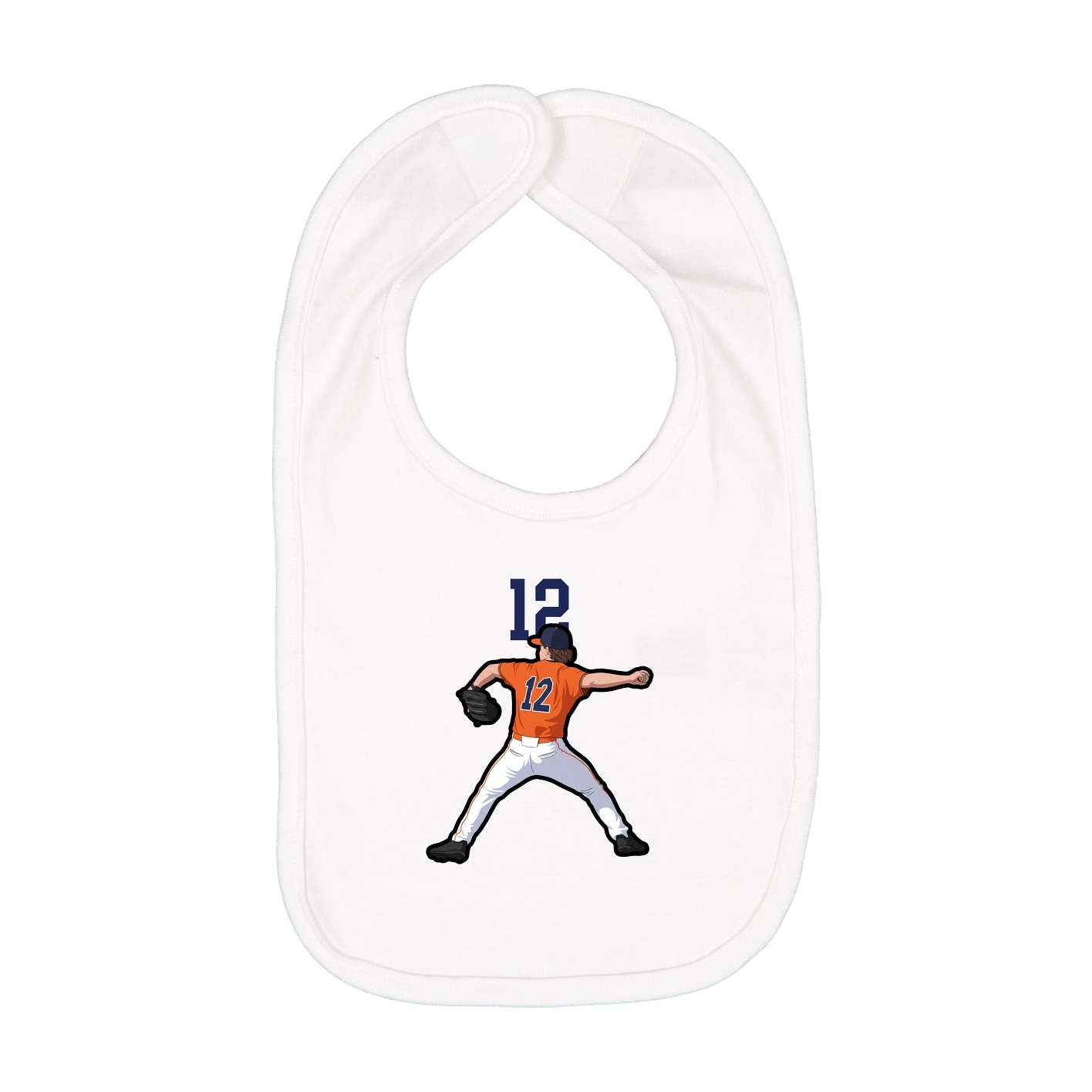 Infant Bib — Number Top in White