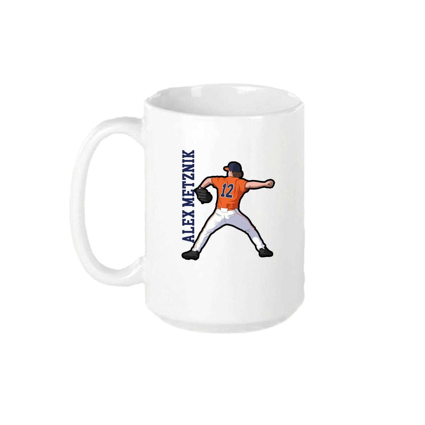 15oz Coffee Mug — Name Vertical in White