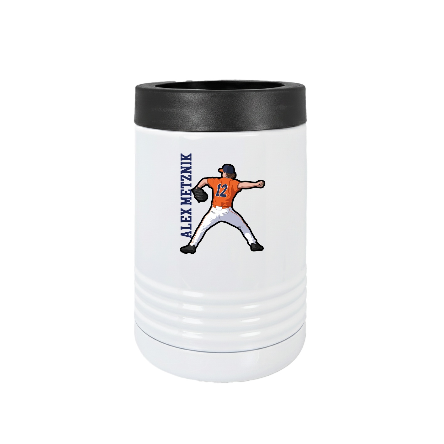 Beverage Holder — Name Vertical in White