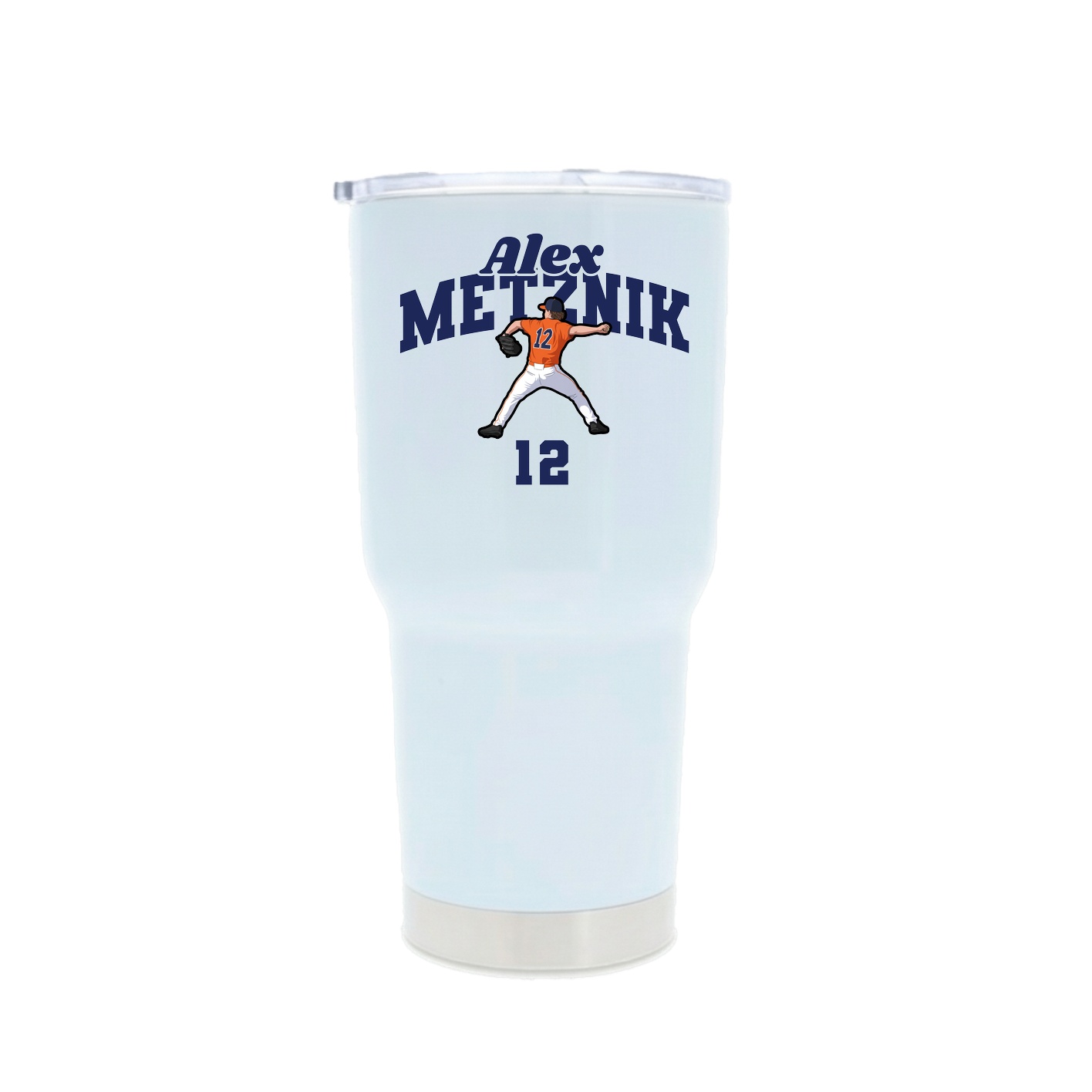 30oz Stainless Steel Tumbler — Signature Arch in White