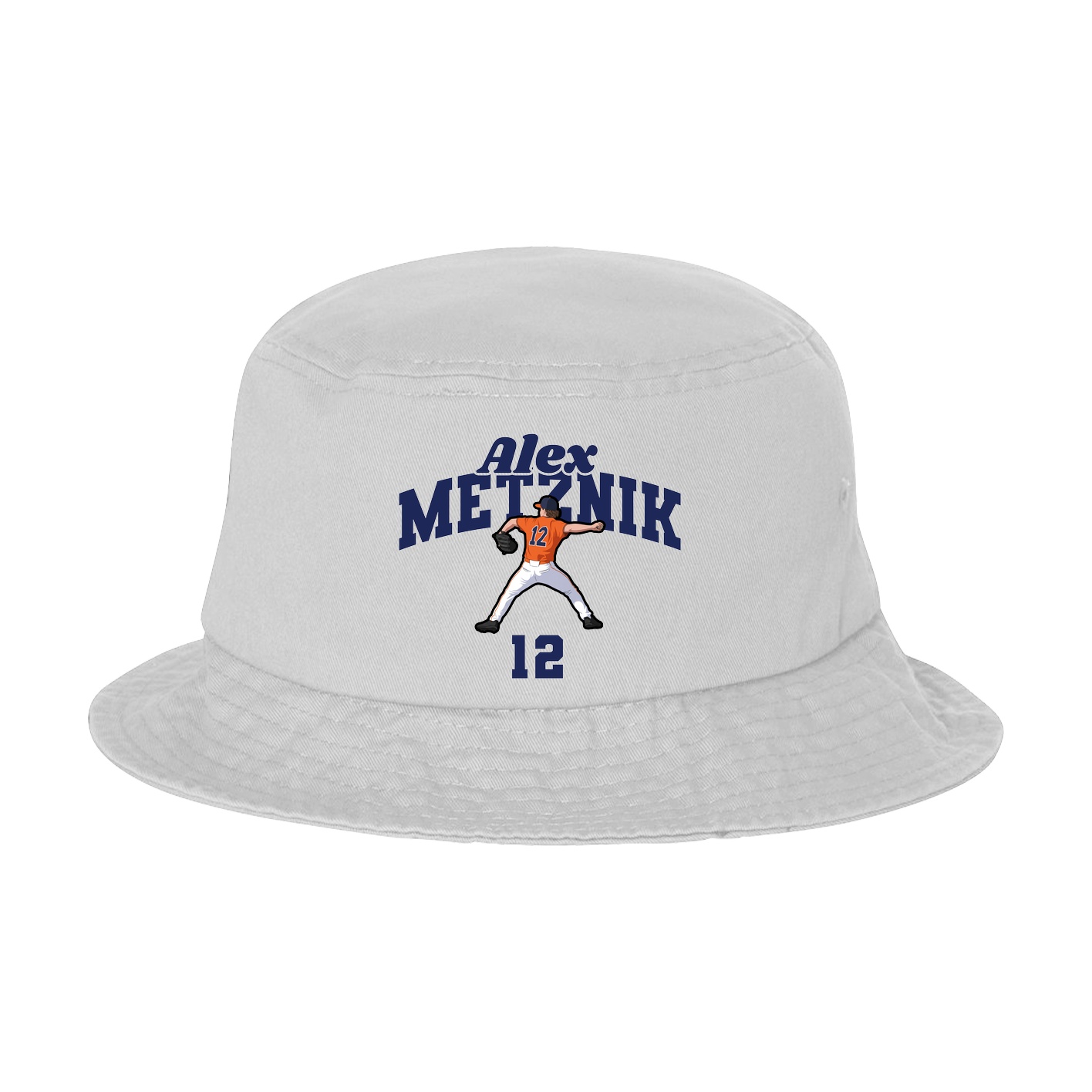 Bucket Cap — Signature Arch in White