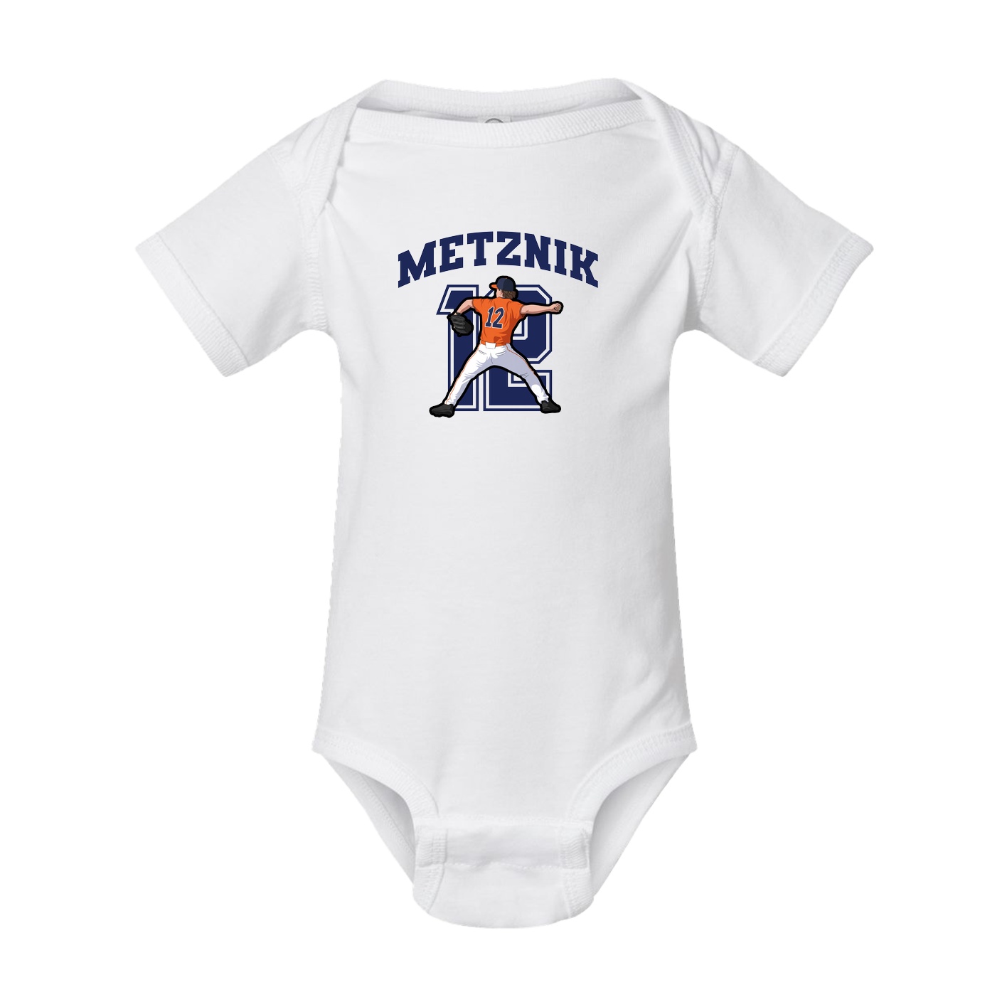 Baby Onesie — Number in White