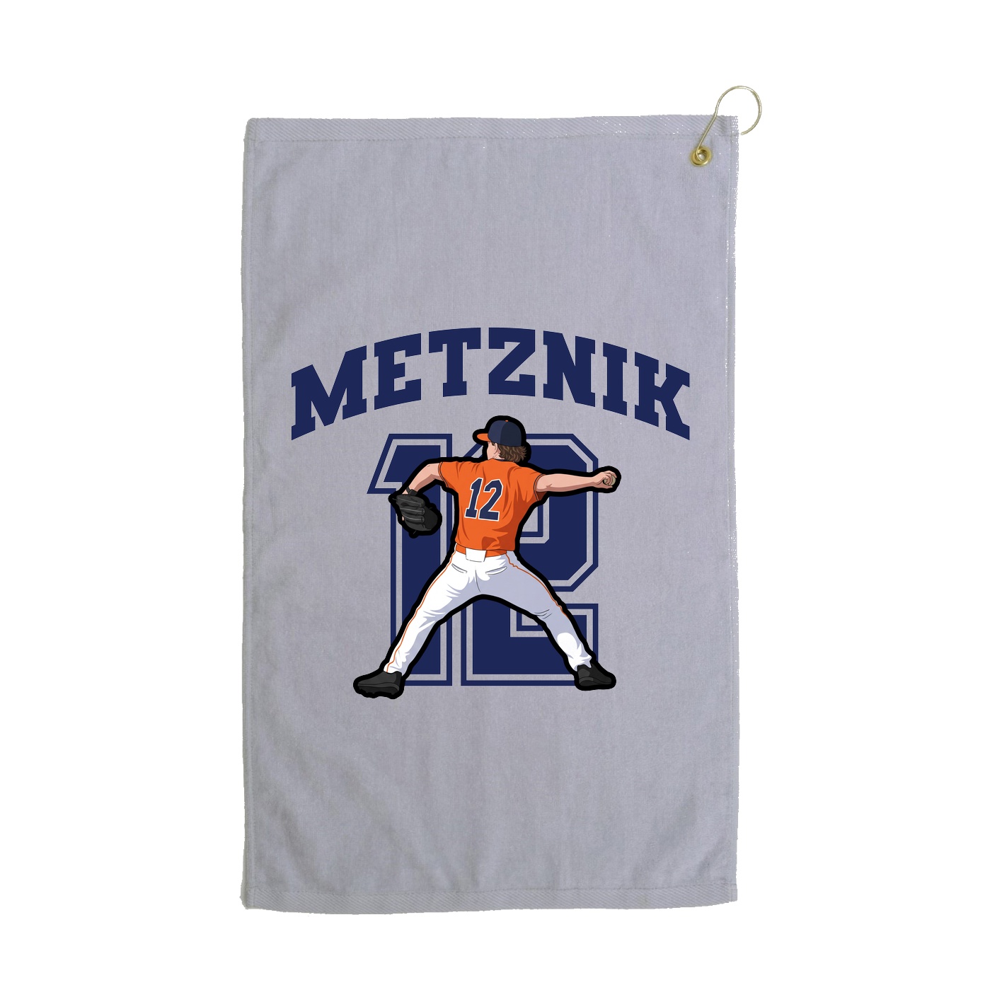 Golf Towel — Number in Grey