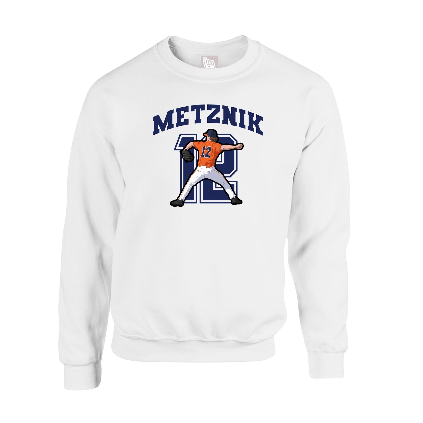 Fleece Crew — Number in White