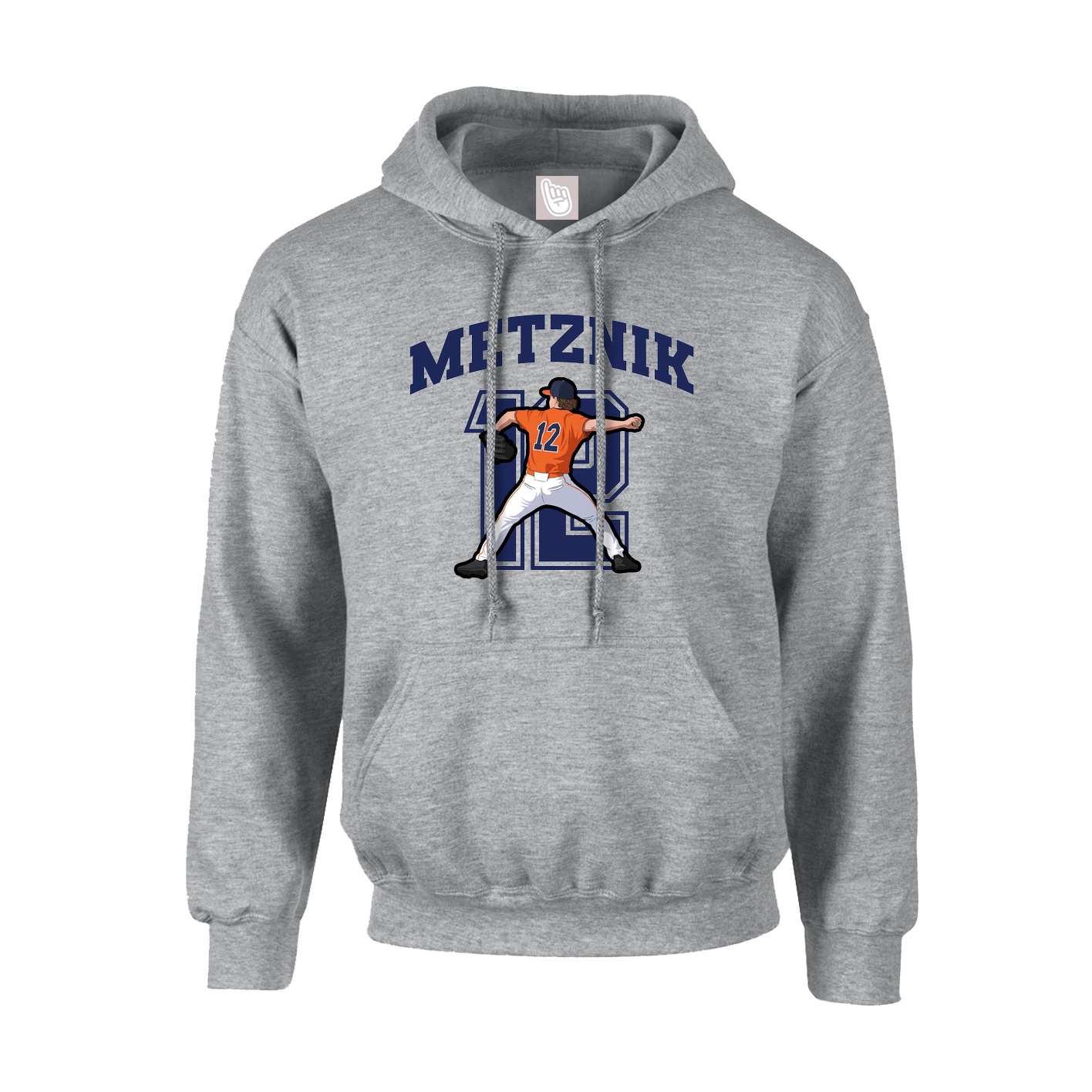 Youth Hoodie — Number in Grey