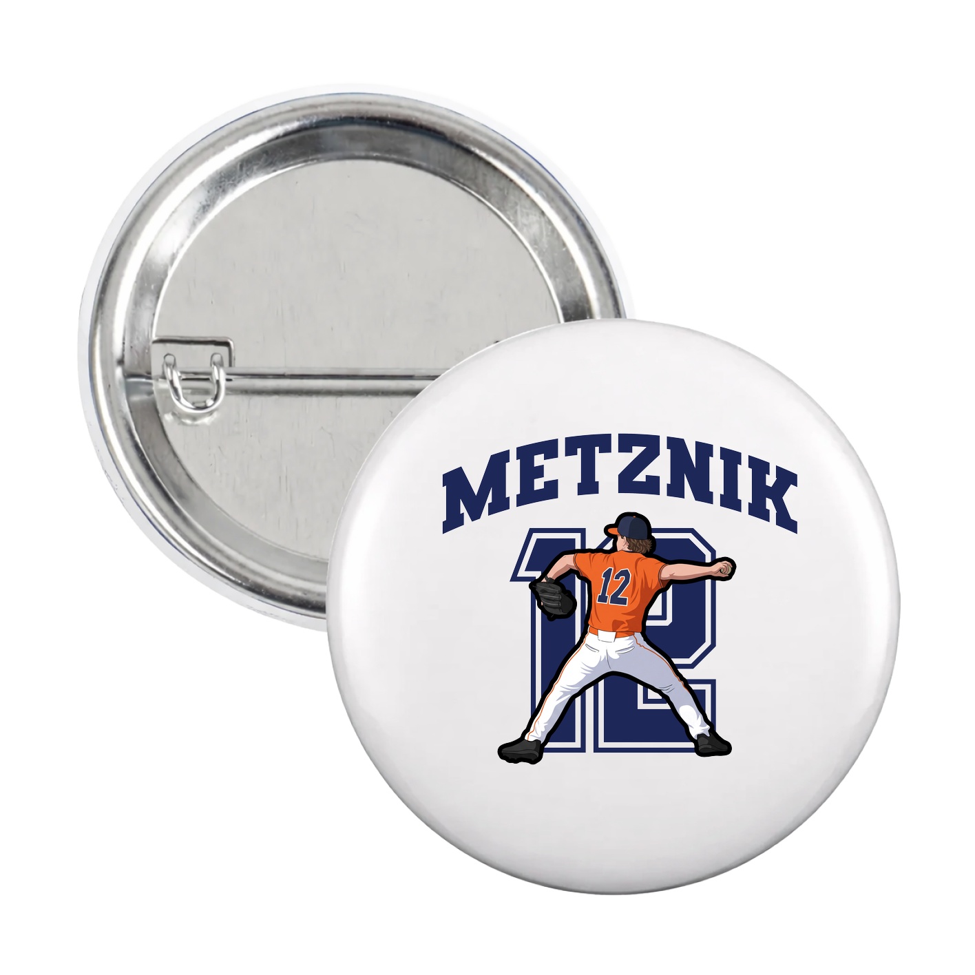 Game Day Button — Number in White