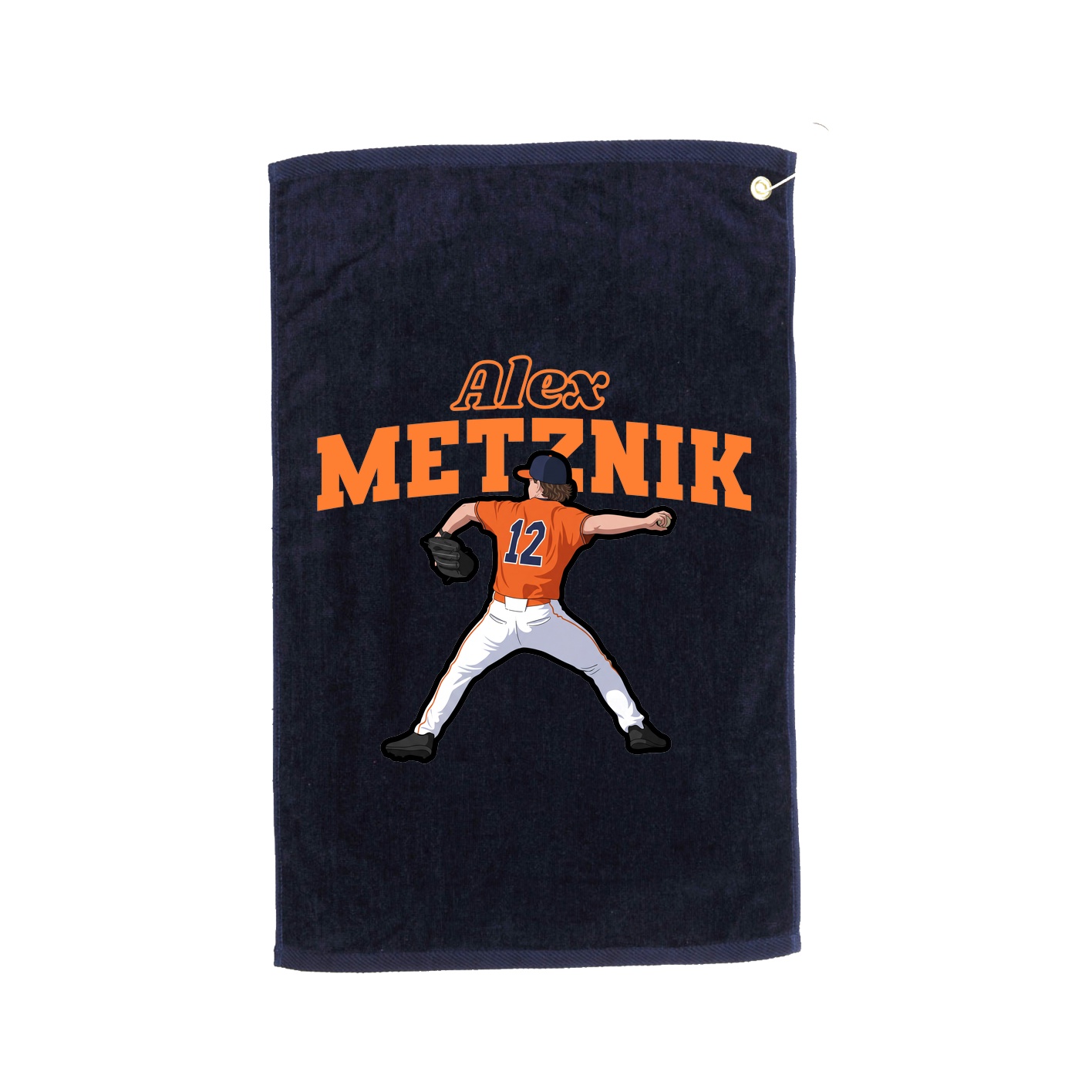 Golf Towel — Name Arch in Navy