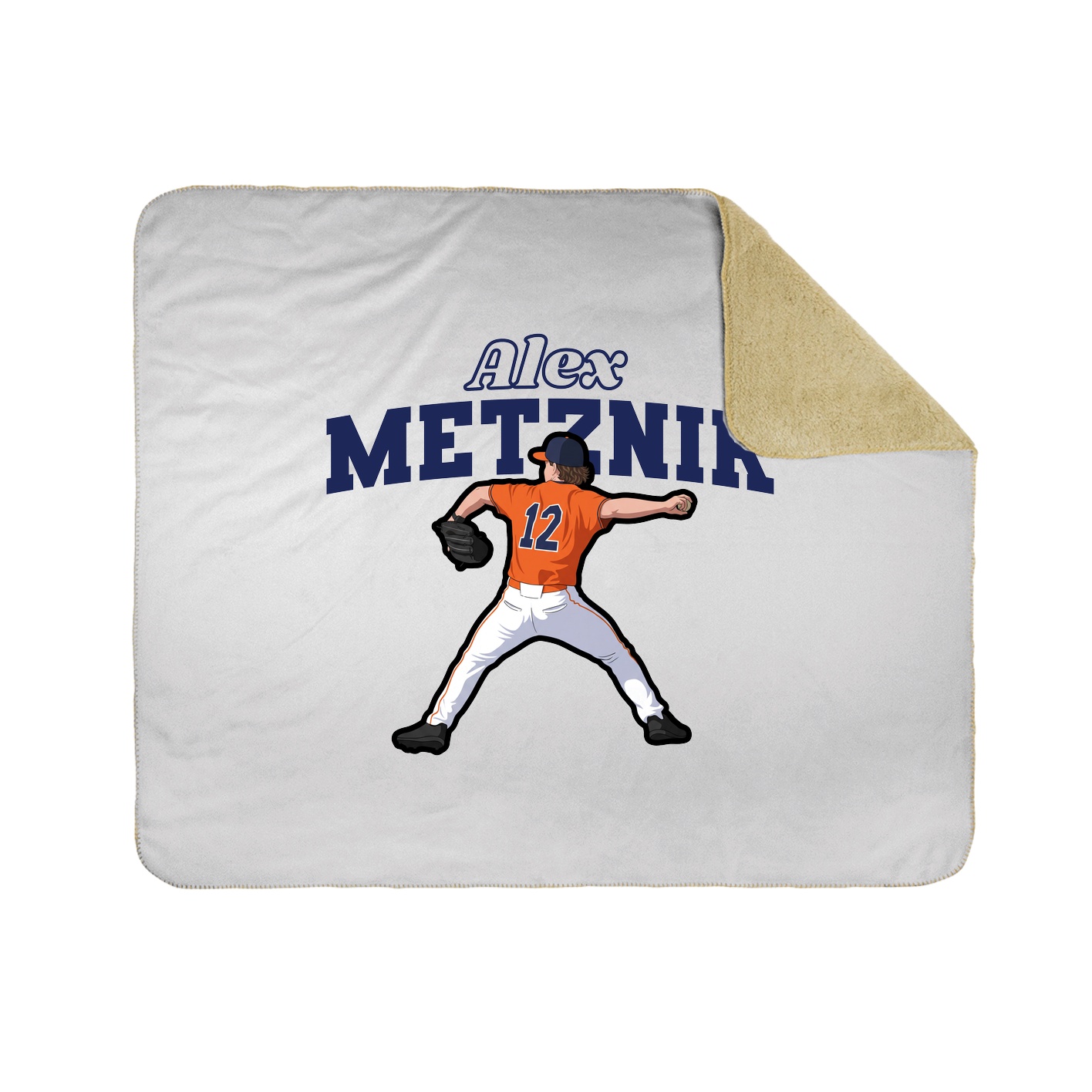 Throw Blanket — Name Arch in White