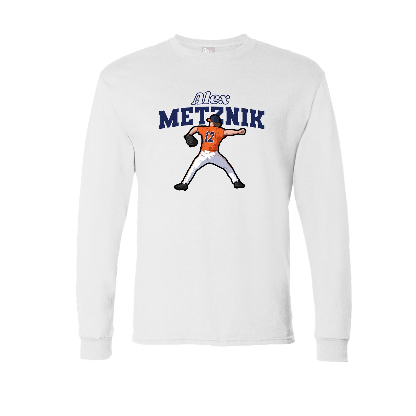 Long Sleeve Tee — Name Arch in White