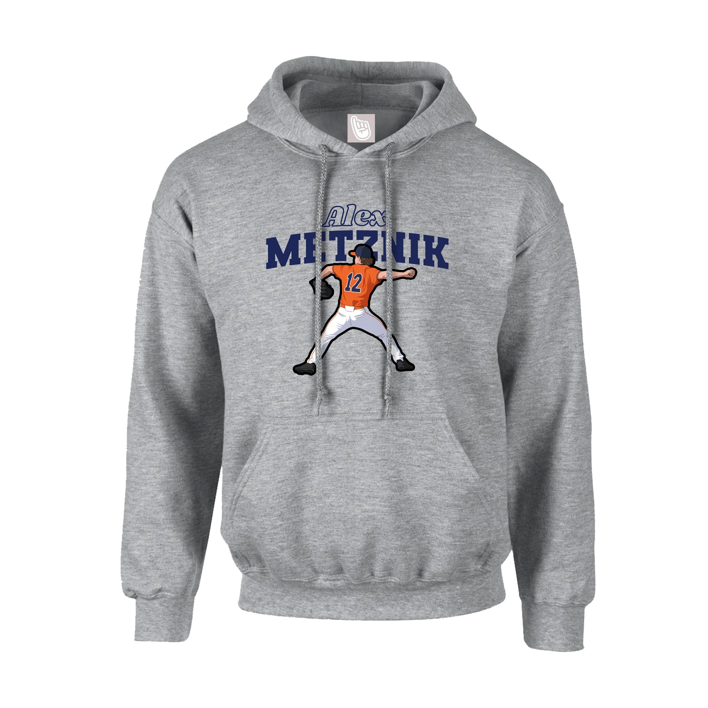 Hoodie — Name Arch in Grey