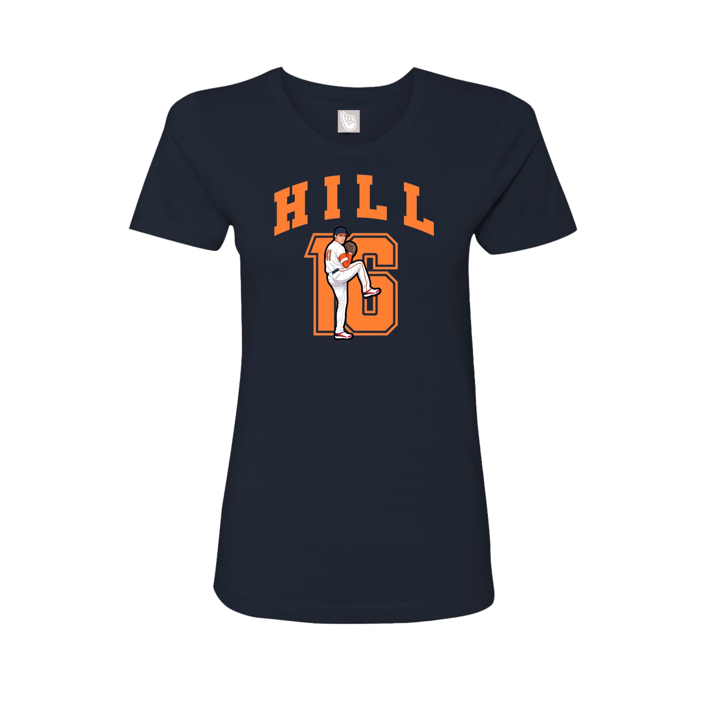 Fitted Women's Tee — Number in Navy