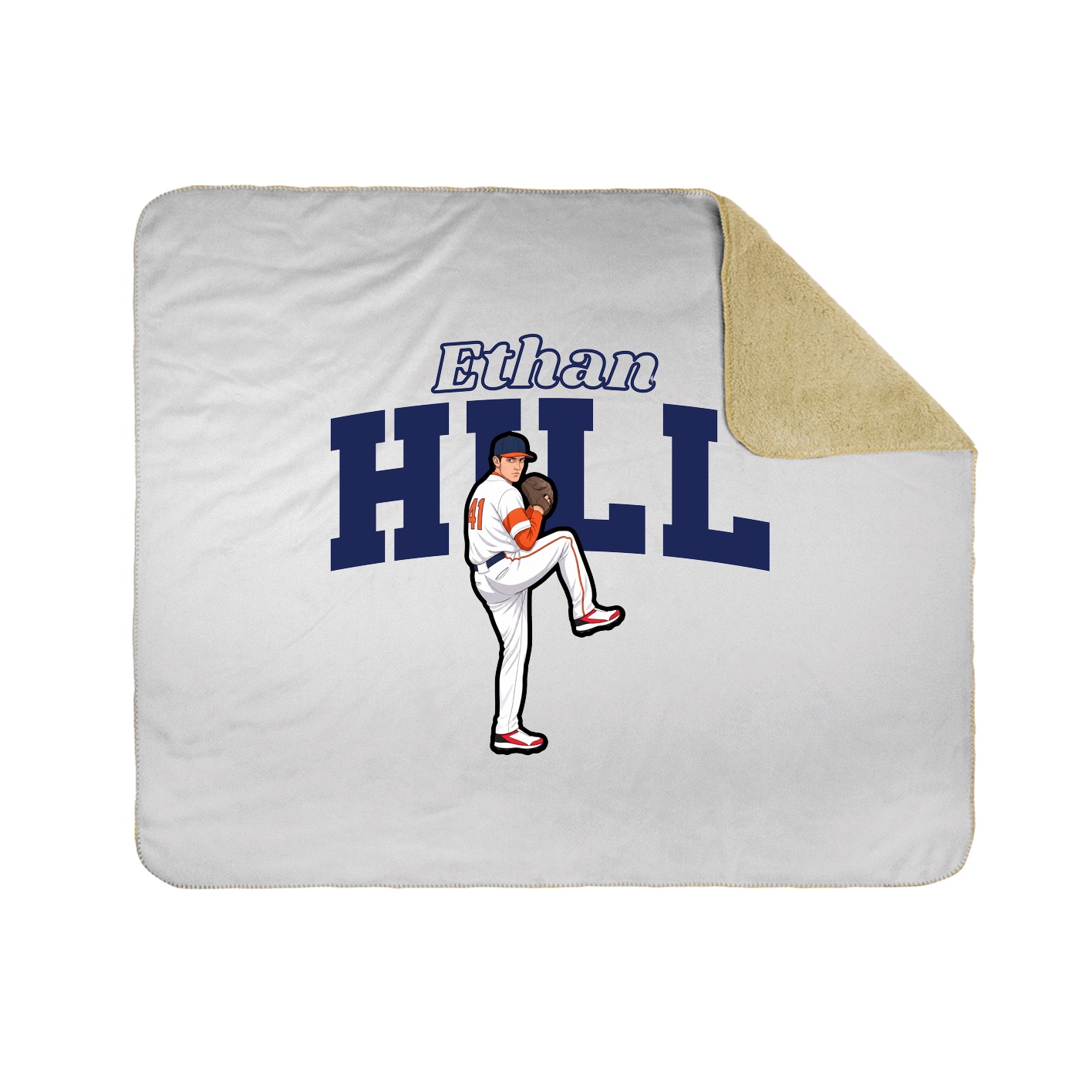 Throw Blanket — Name Arch in White