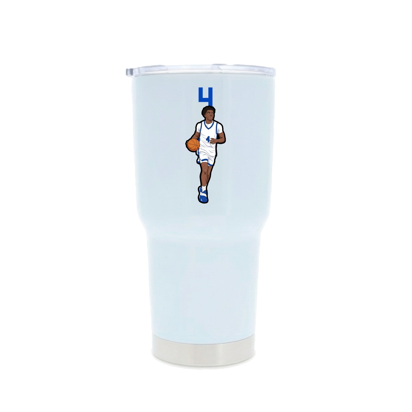 30oz Stainless Steel Tumbler — Number Top in White
