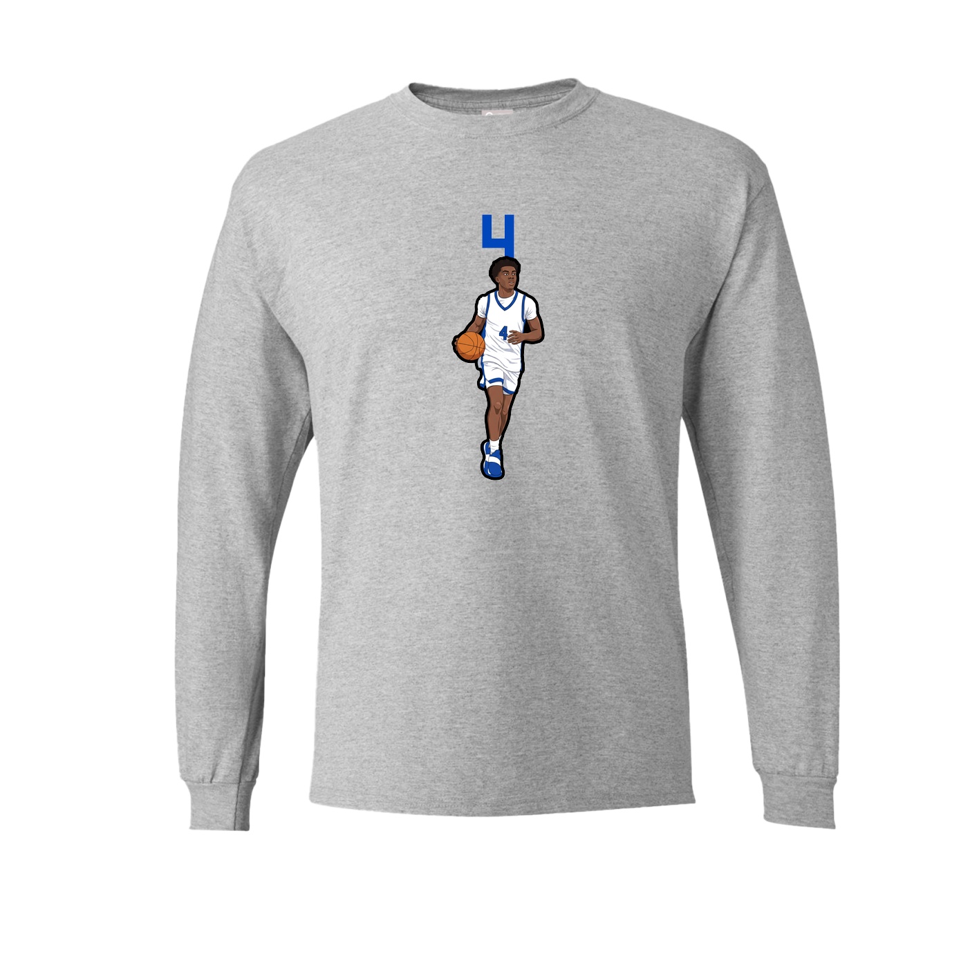 Long Sleeve Tee — Number Top in Grey