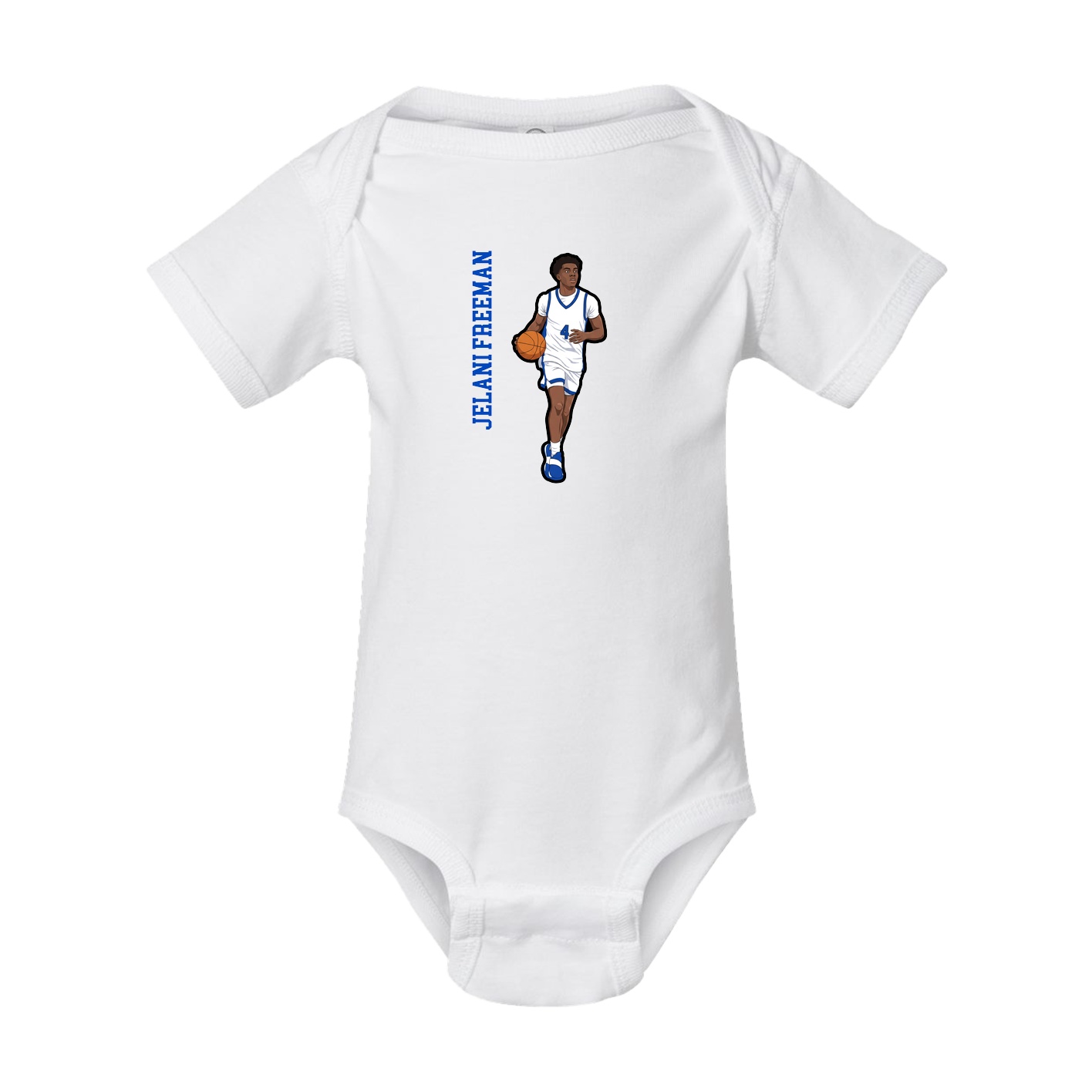 Baby Onesie — Name Vertical in White