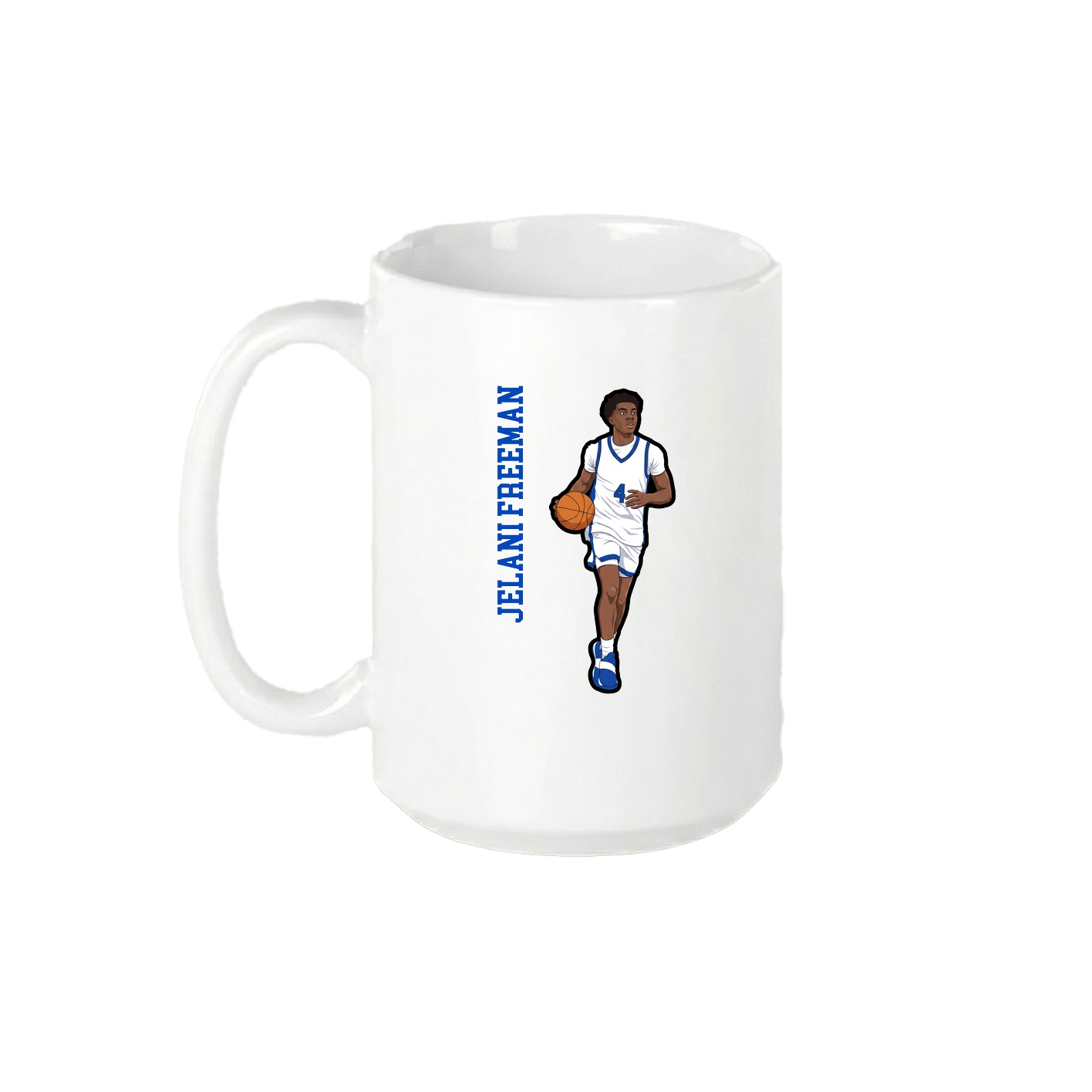 15oz Coffee Mug — Name Vertical in White