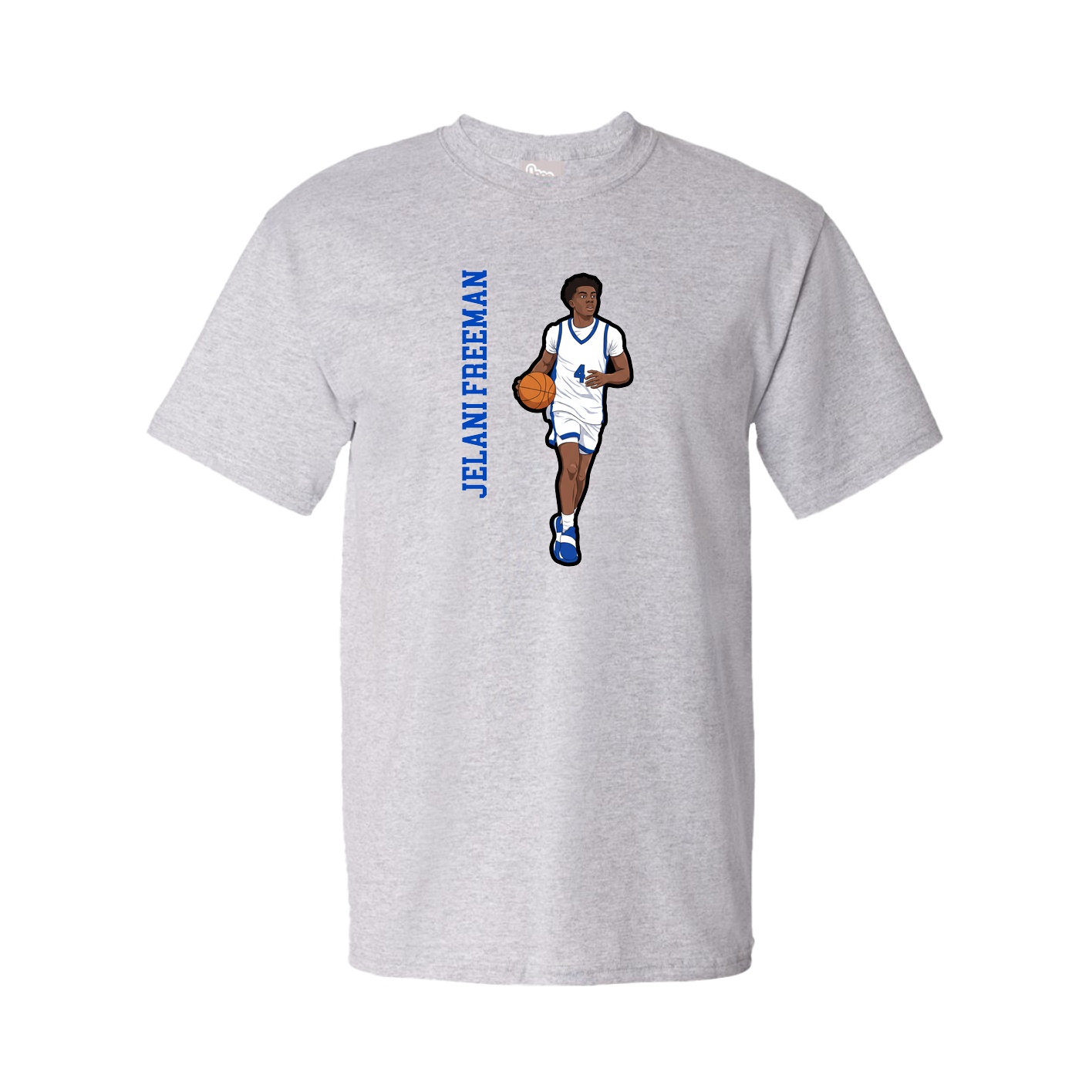 Tee — Name Vertical in Grey