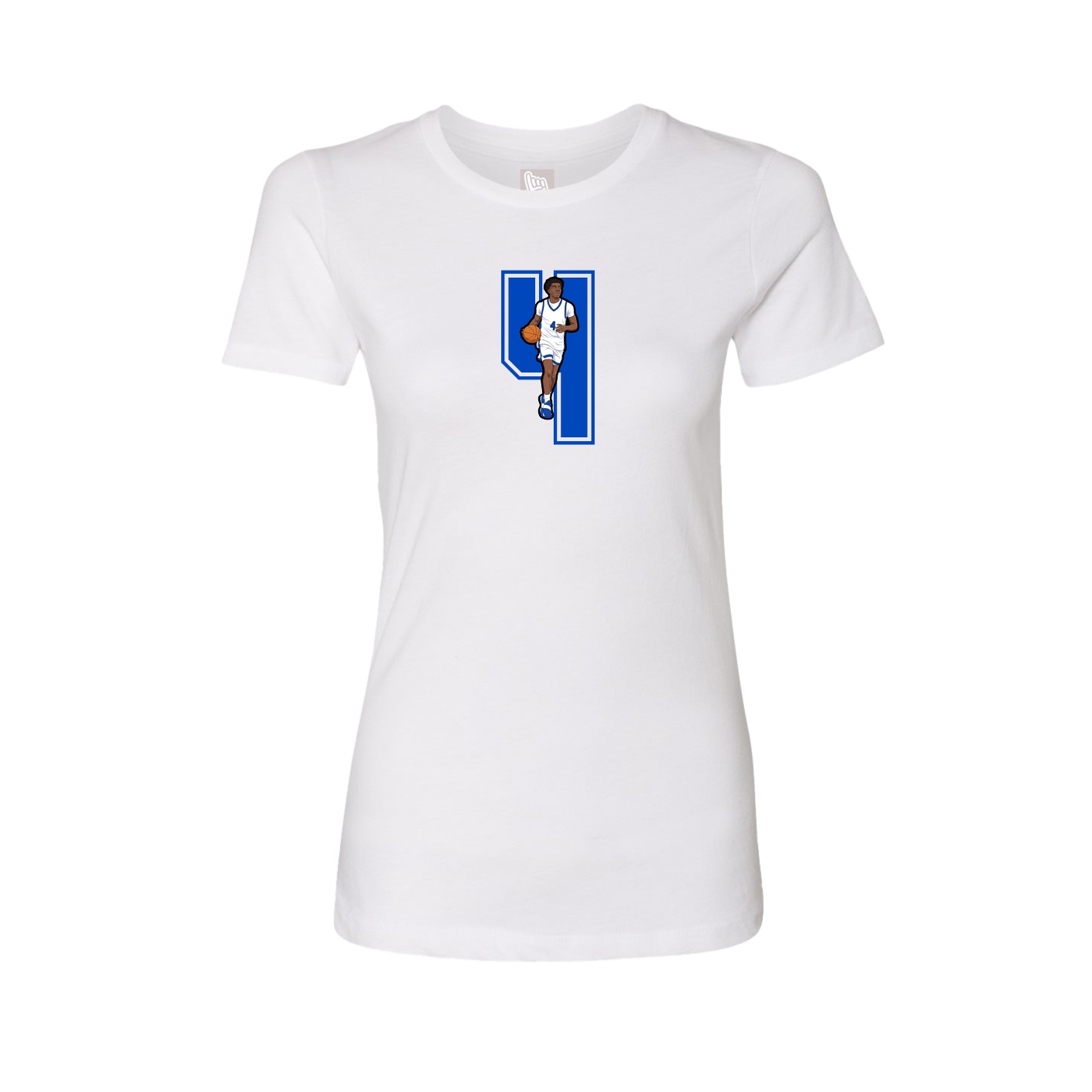 Fitted Women's Tee — Number in White
