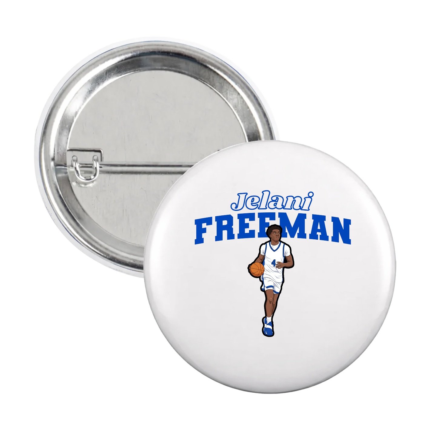 Game Day Button — Name Arch in White