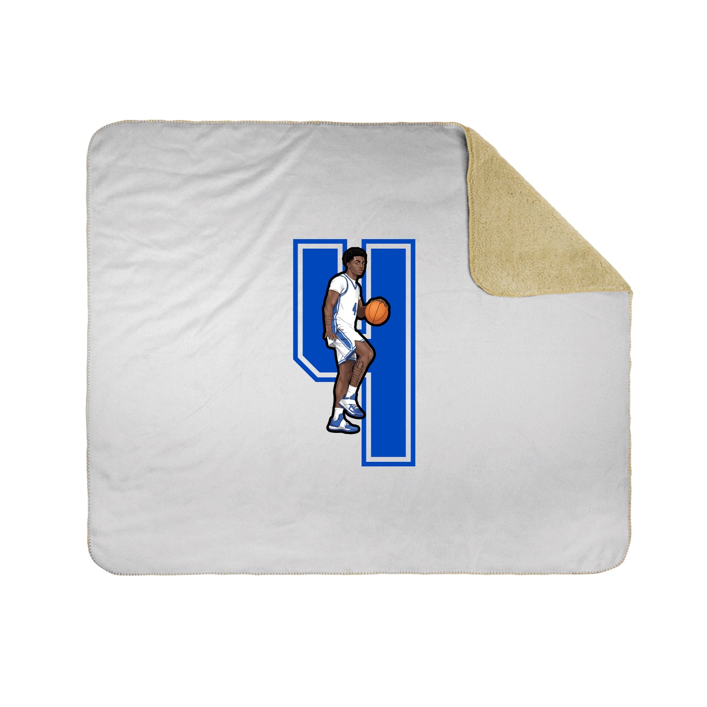 Throw Blanket — Number in White