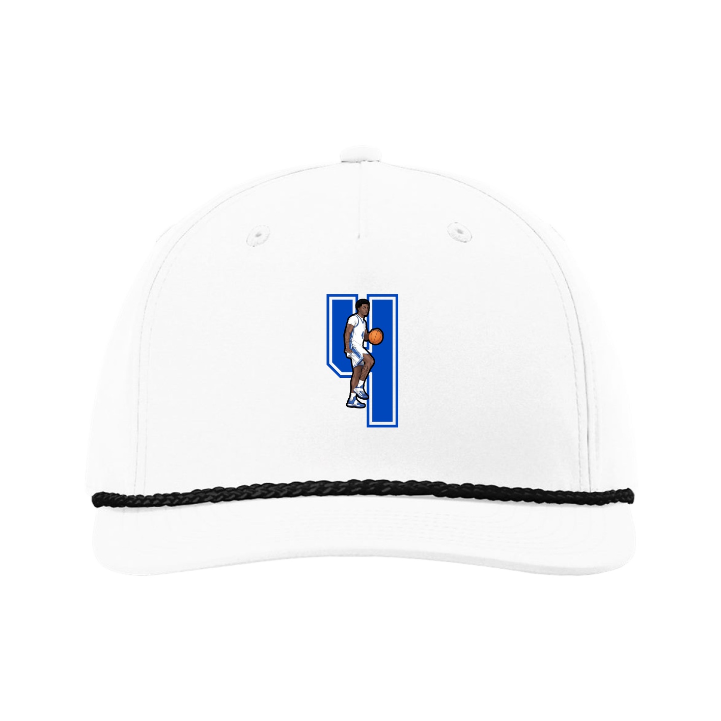 Five-Panel Classic Rope Cap — Number in White