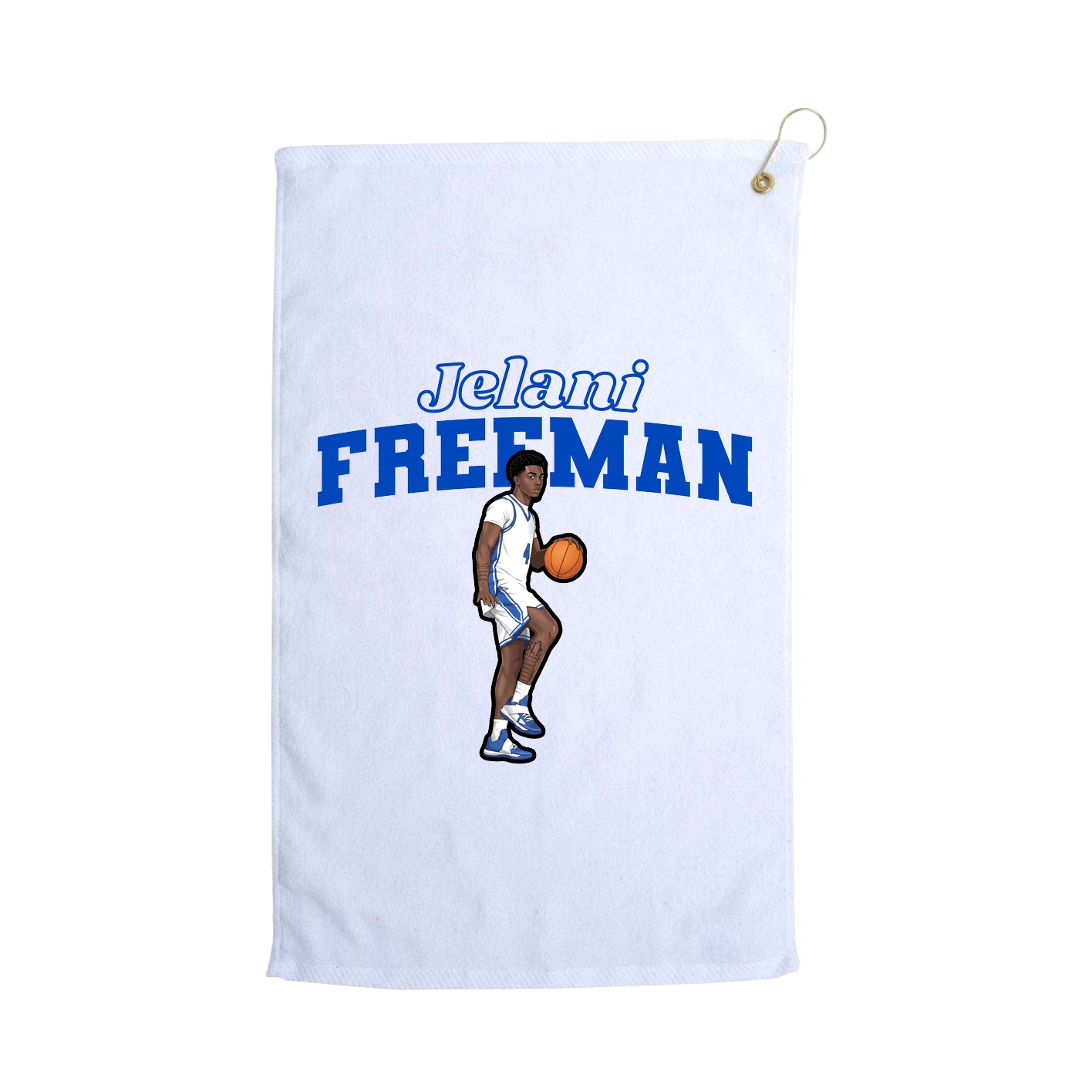 Golf Towel — Name Arch in White
