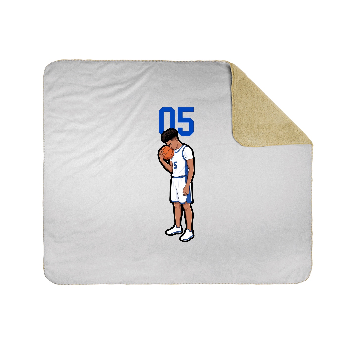 Throw Blanket — Number Top in White