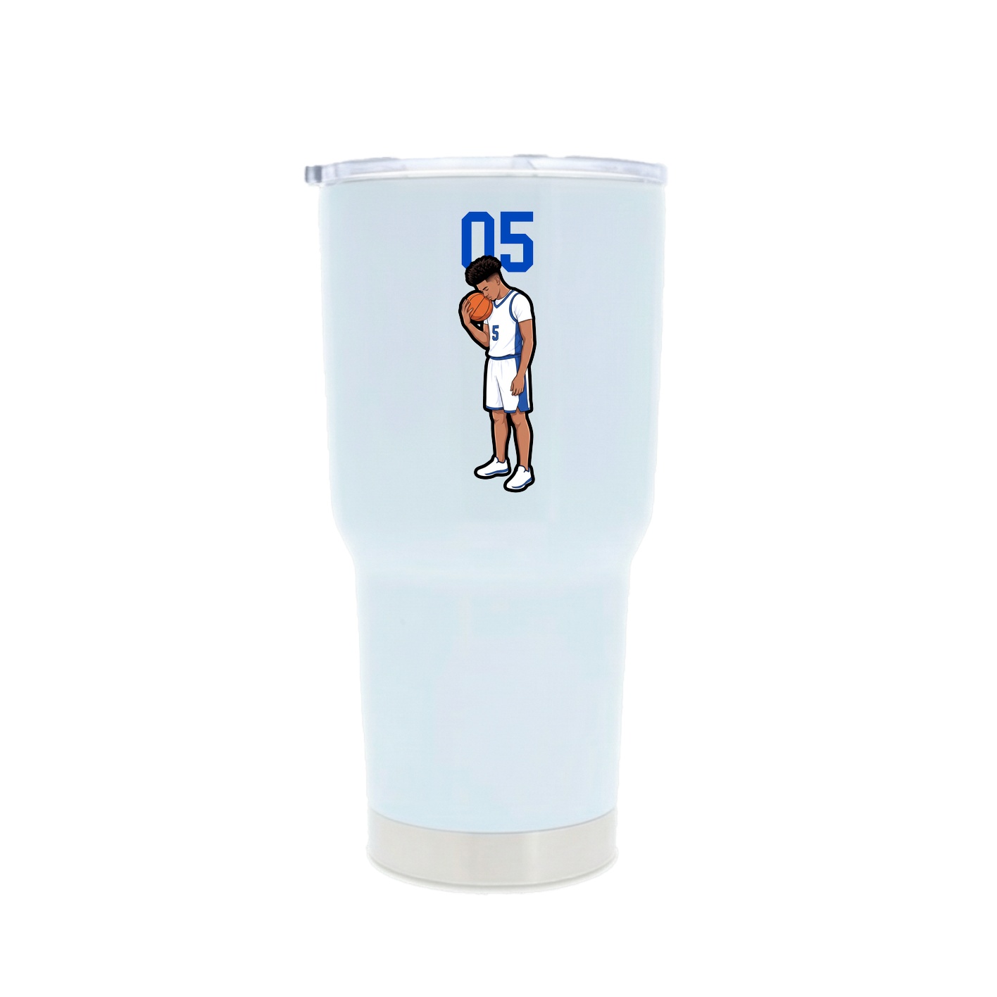 30oz Stainless Steel Tumbler — Number Top in White