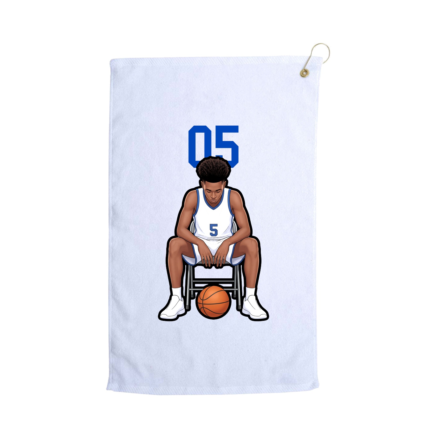 Golf Towel — Number Top in White