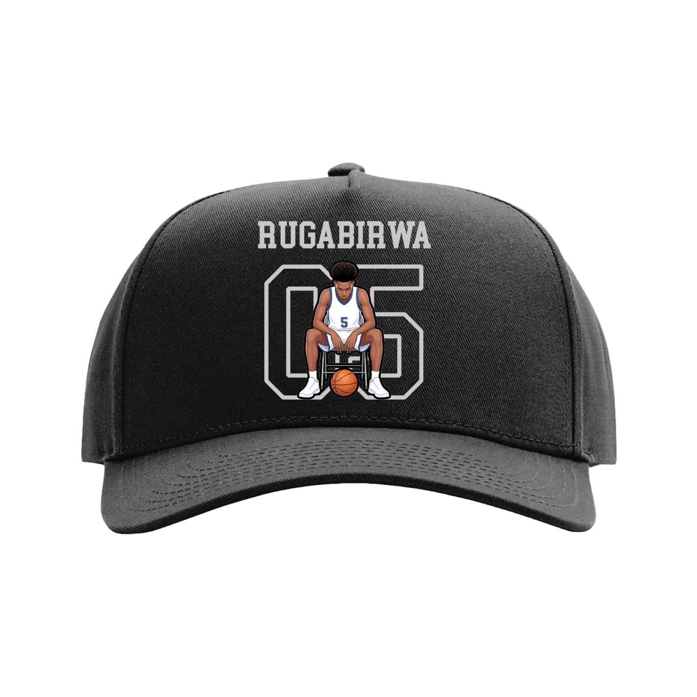 Full Fabric Five-Panel Champ Cap — Shirsey in Black