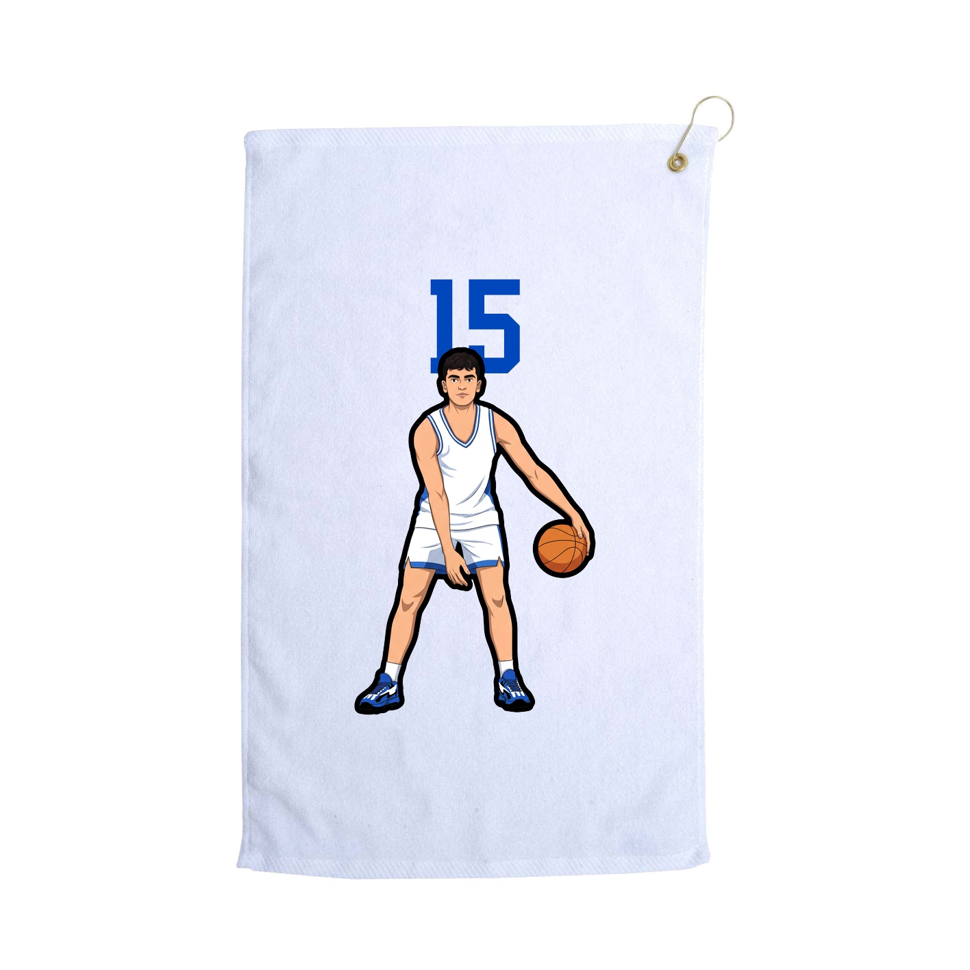 Golf Towel — Number Top in White