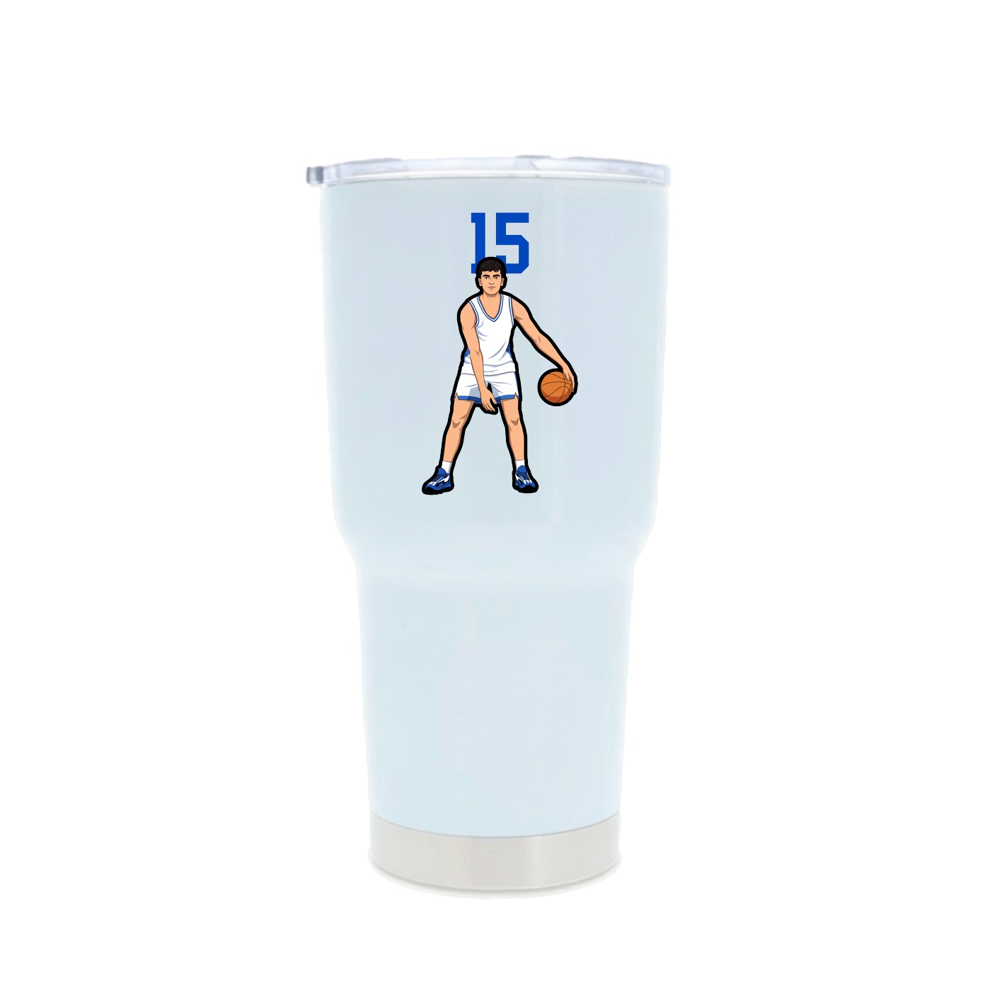 30oz Stainless Steel Tumbler — Number Top in White