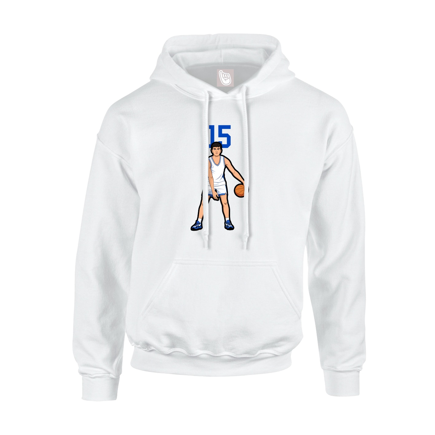 Youth Hoodie — Number Top in White