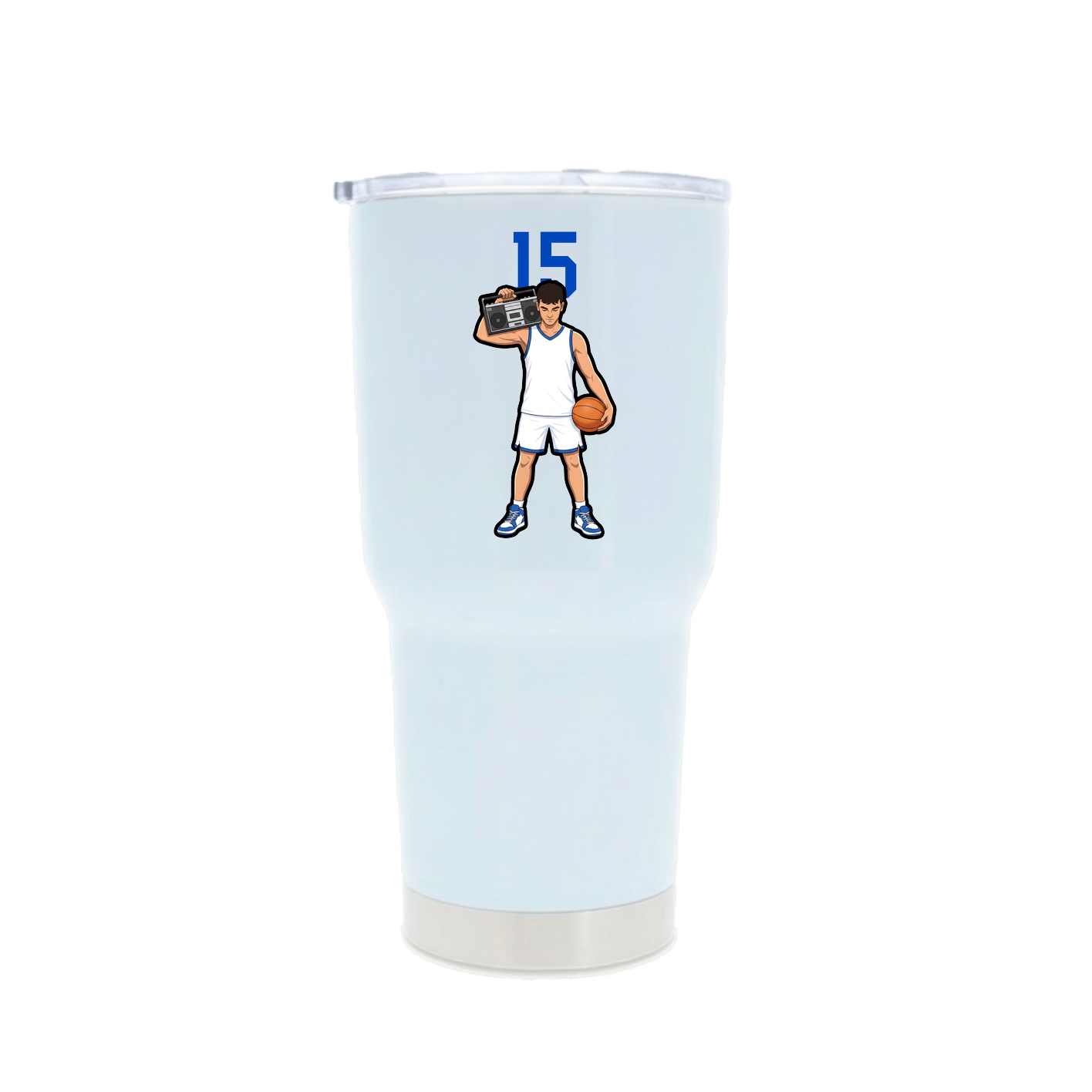 30oz Stainless Steel Tumbler — Number Top in White