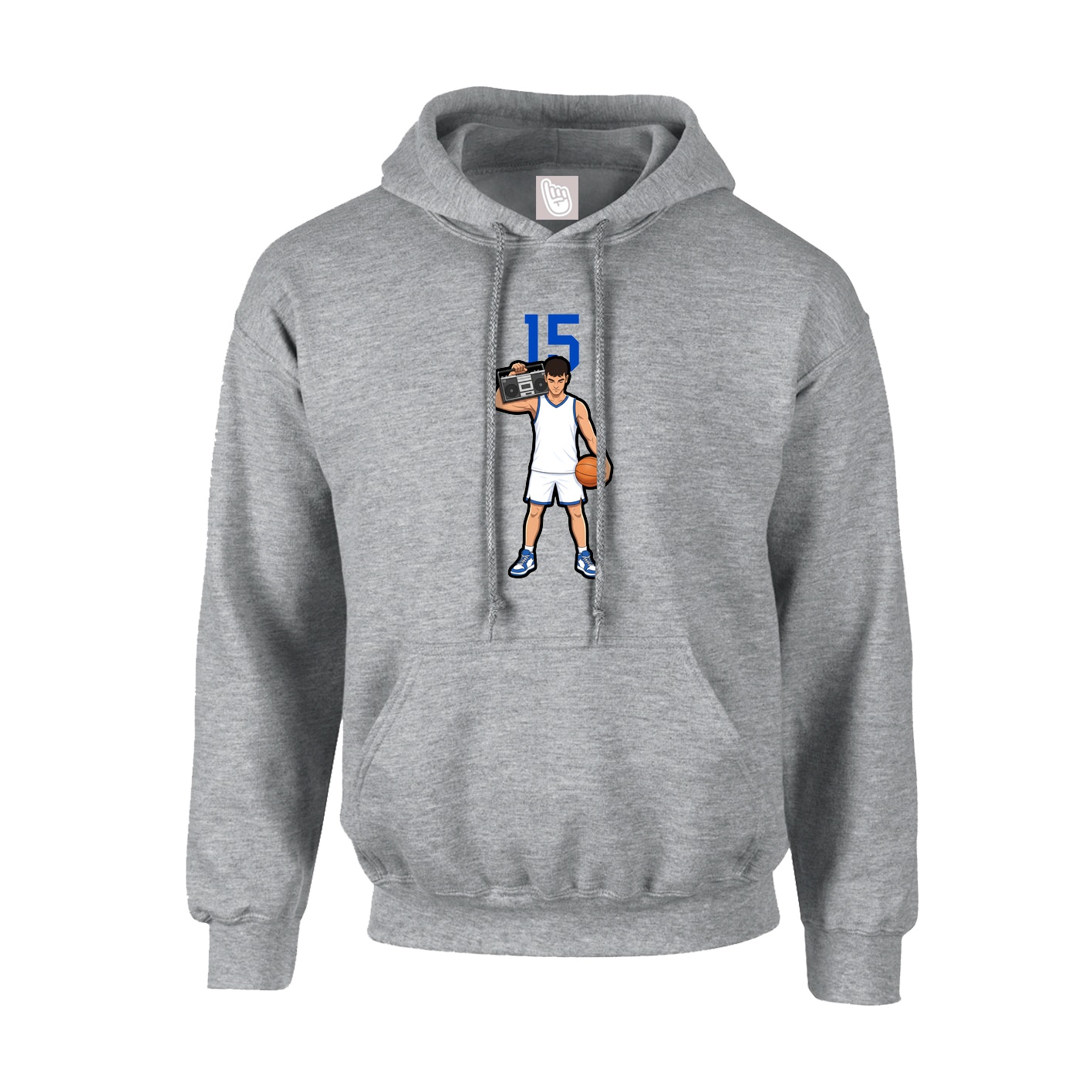 Youth Hoodie — Number Top in Grey