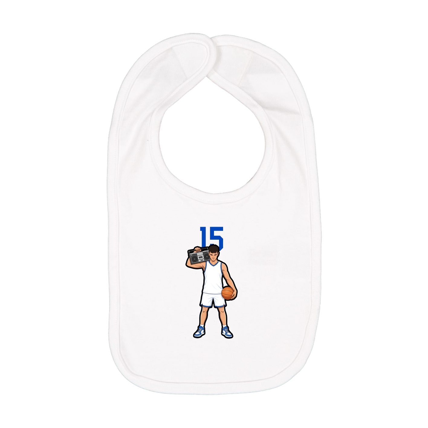 Infant Bib — Number Top in White