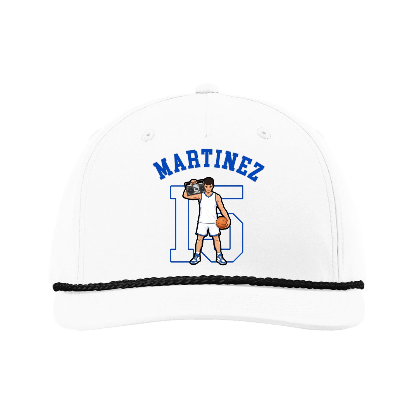 Five-Panel Classic Rope Cap — Shirsey Arch in White
